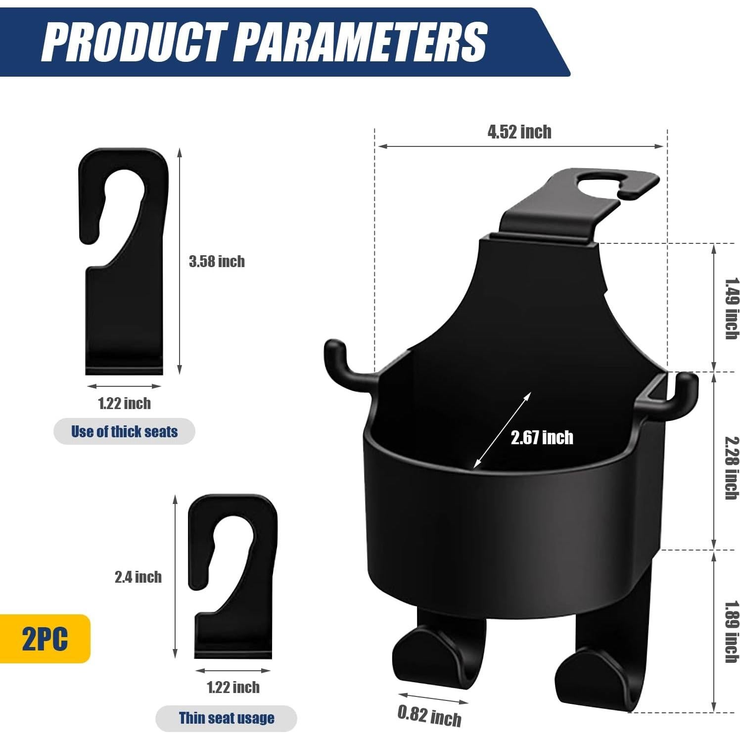 Organizador de reposacabezas Yumfugu 2 PCS negro 3 en 1