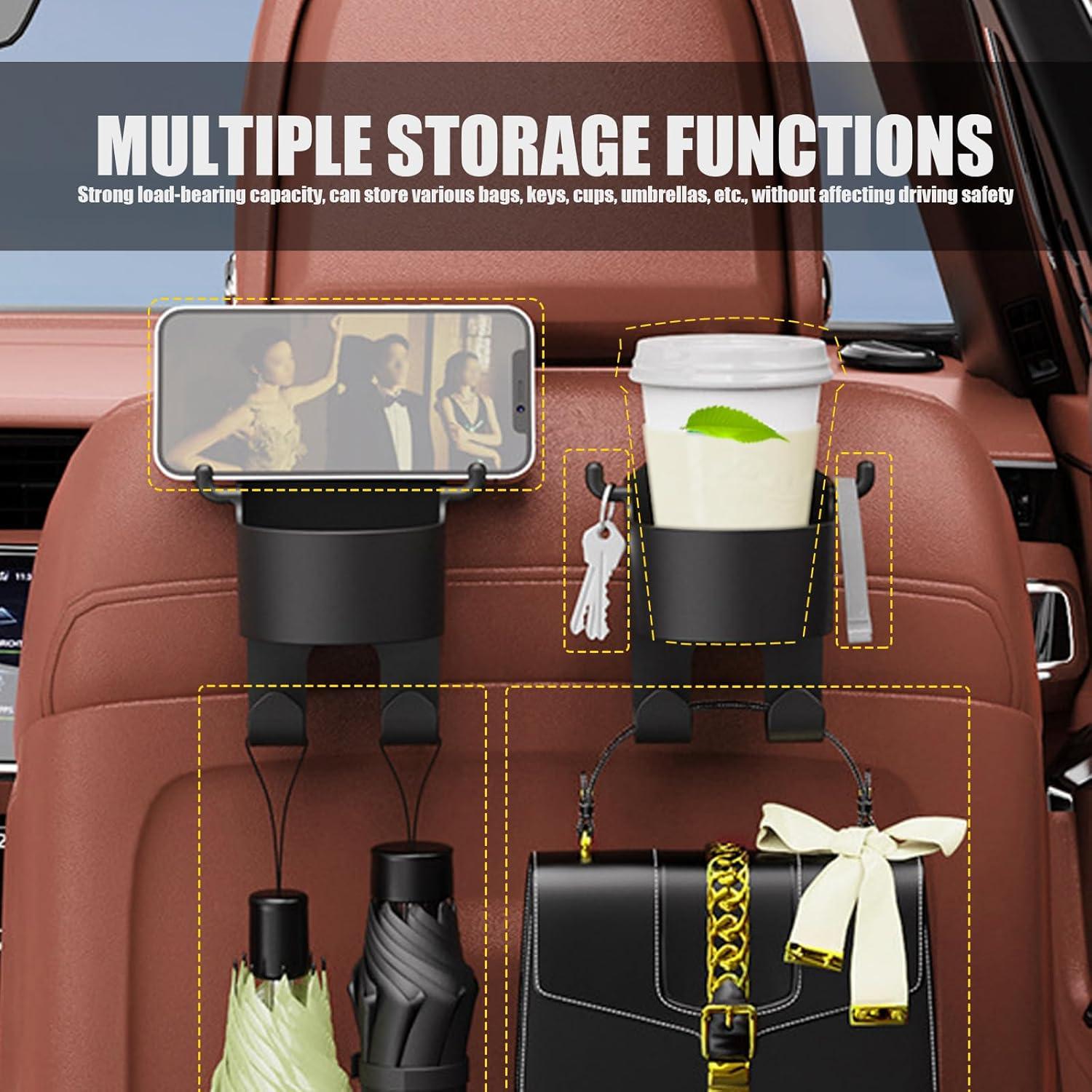 Organizador de reposacabezas Yumfugu 2 PCS negro 3 en 1