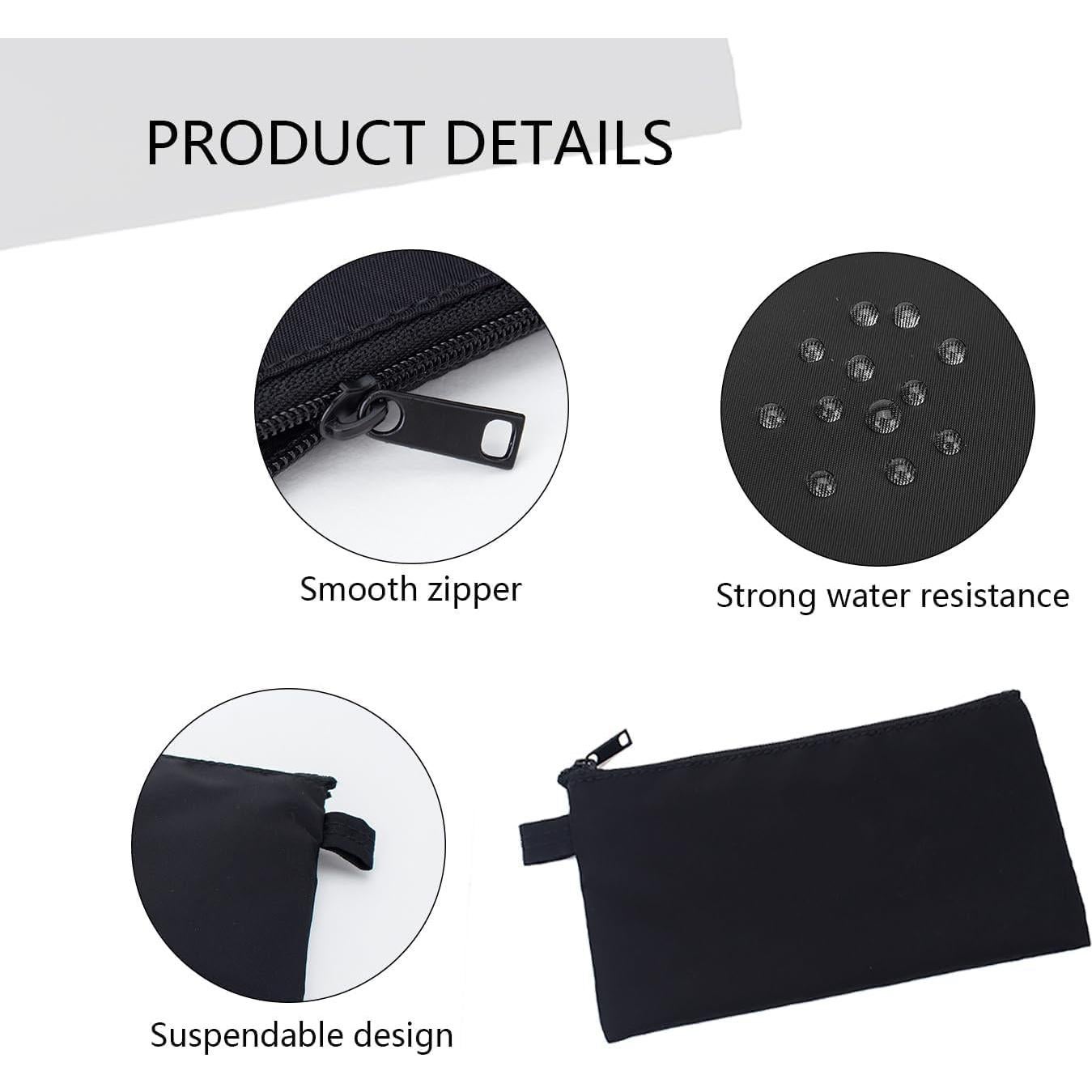 Cartera YONBEN de Nylon Impermeable para Dinero y Monedas - Negro