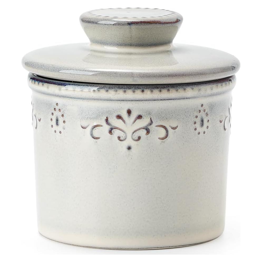 Crock de Mantequilla XELA de Cerámica Gris Claro - 170g