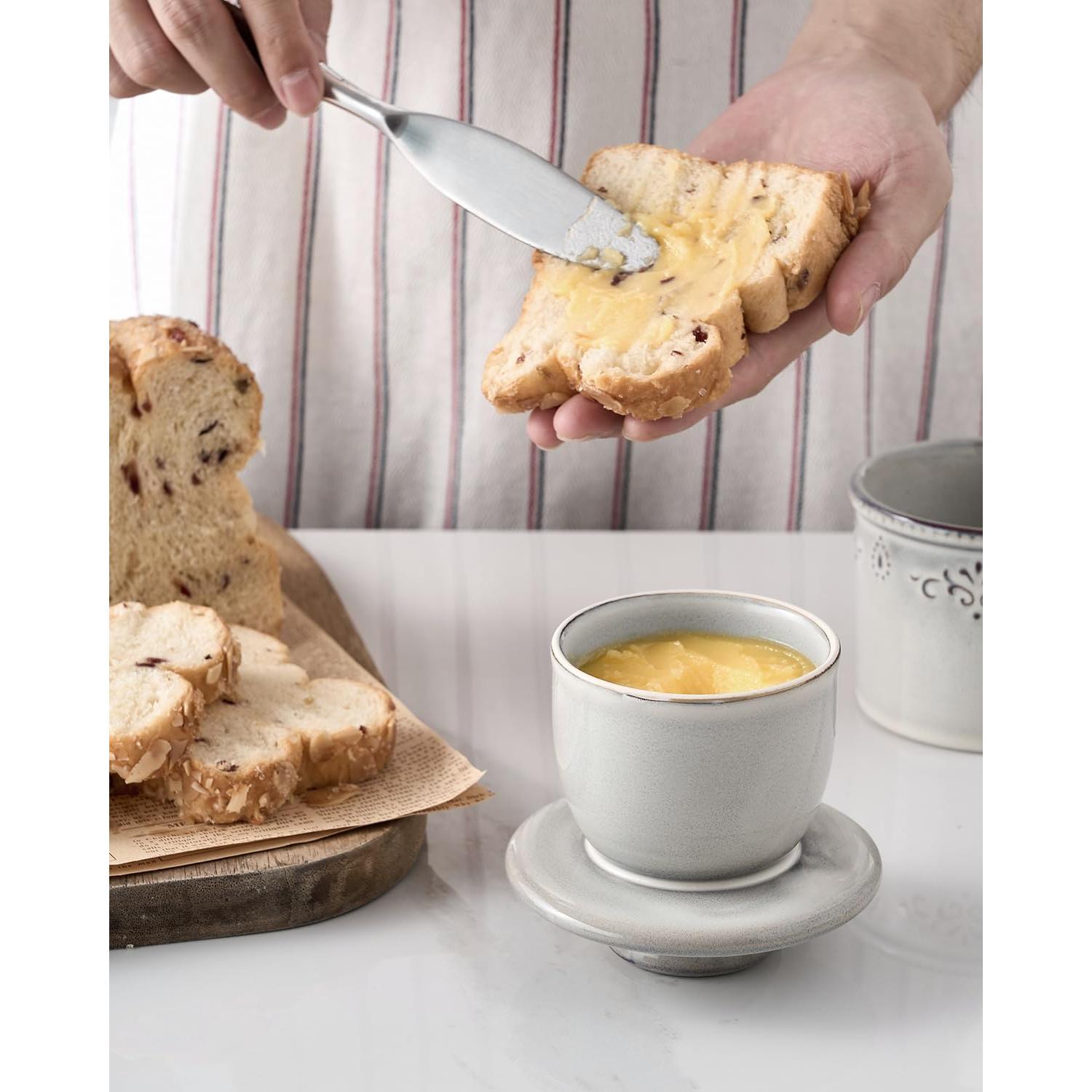 Crock de Mantequilla XELA de Cerámica Gris Claro - 170g