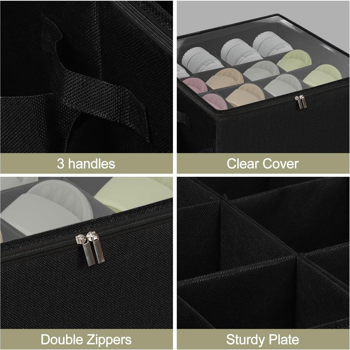 Organizador de Zapatos LOVSTORAGE Negro 16 Pares Plegable