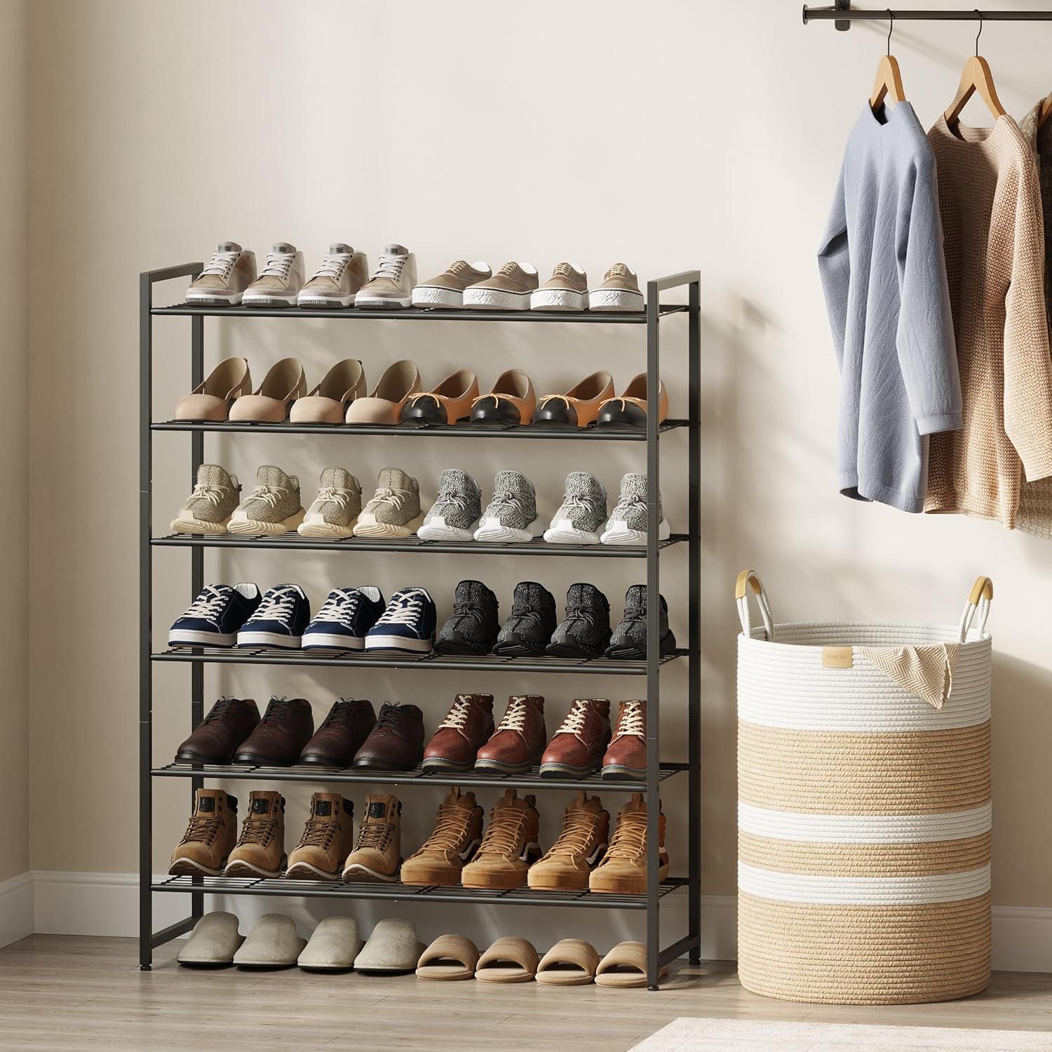 Estante para zapatos Nunsino 6 niveles negro, 30 pares, ajustable
