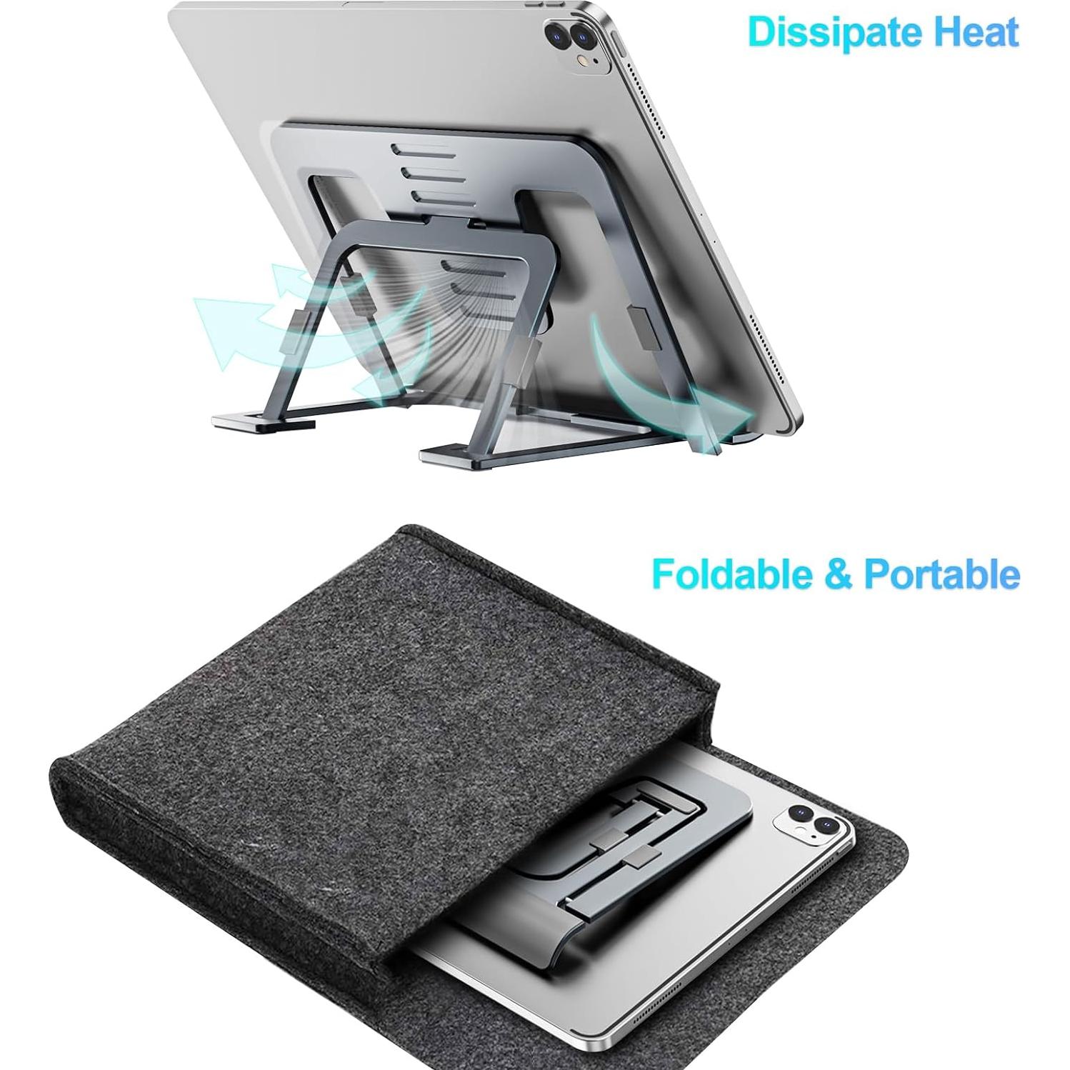 Soporte para Tableta Ajustable SHUOSUO Aluminio Plegable 19x16cm