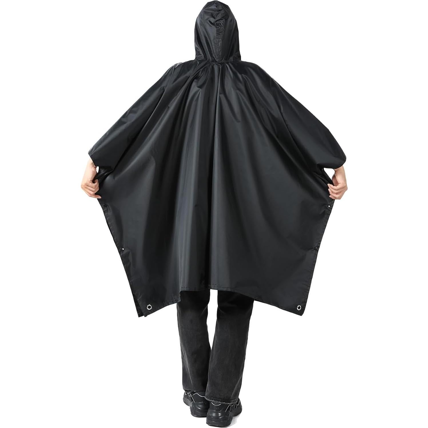 Harssidanzar Rain Poncho for Adult Unisex with Pocket, Waterproof Lightweight Raincoat for Mens and Womens SM306US