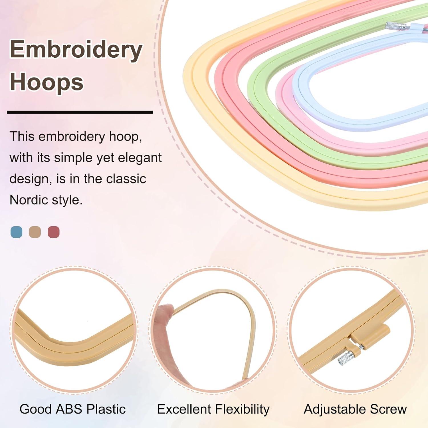 Aros de Bordado Cuadrados PATIKIL 2 Piezas 25x28 cm Beige