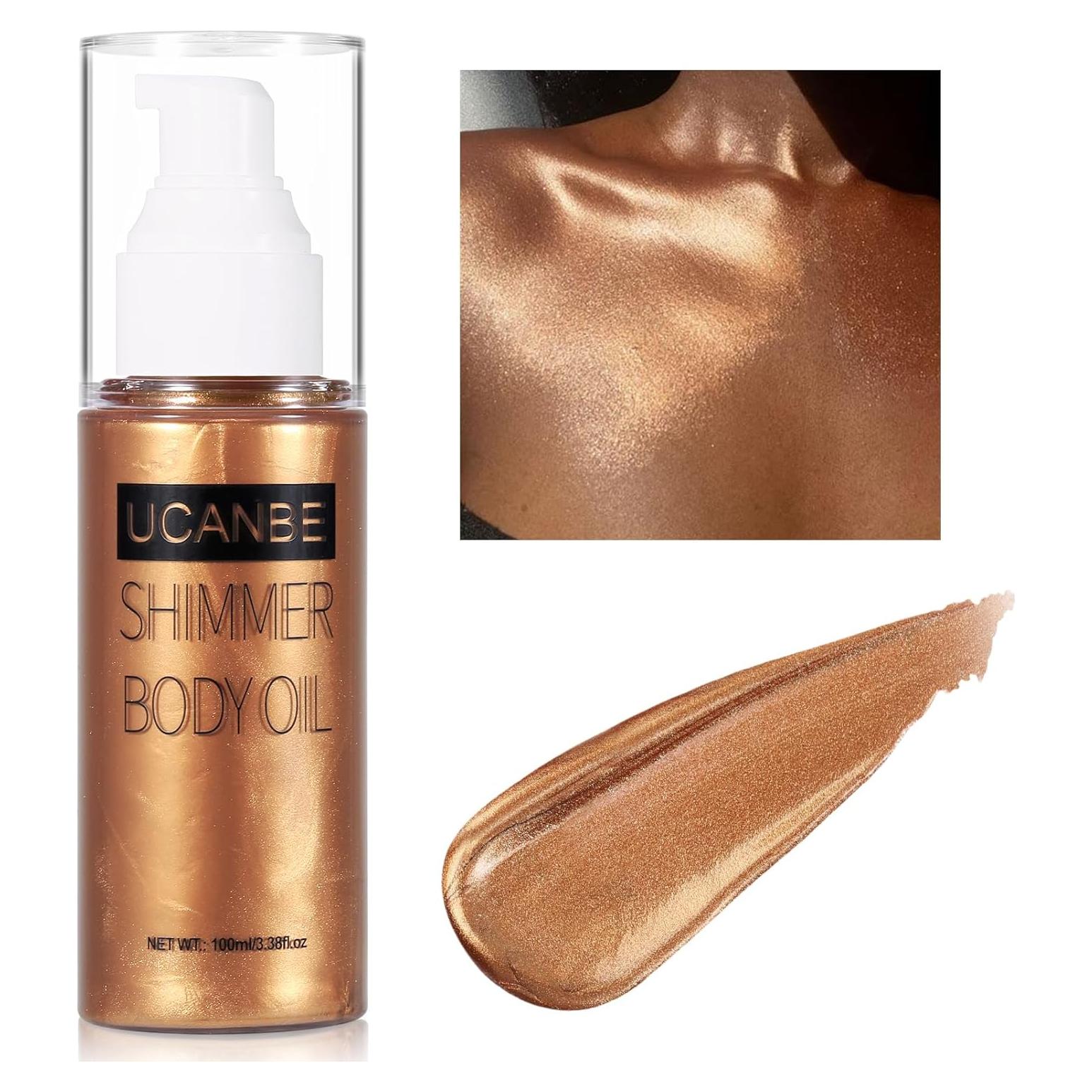 UCANBE Aceite Brillante para el Cuerpo 100ml - Hidratante Oro Bronce