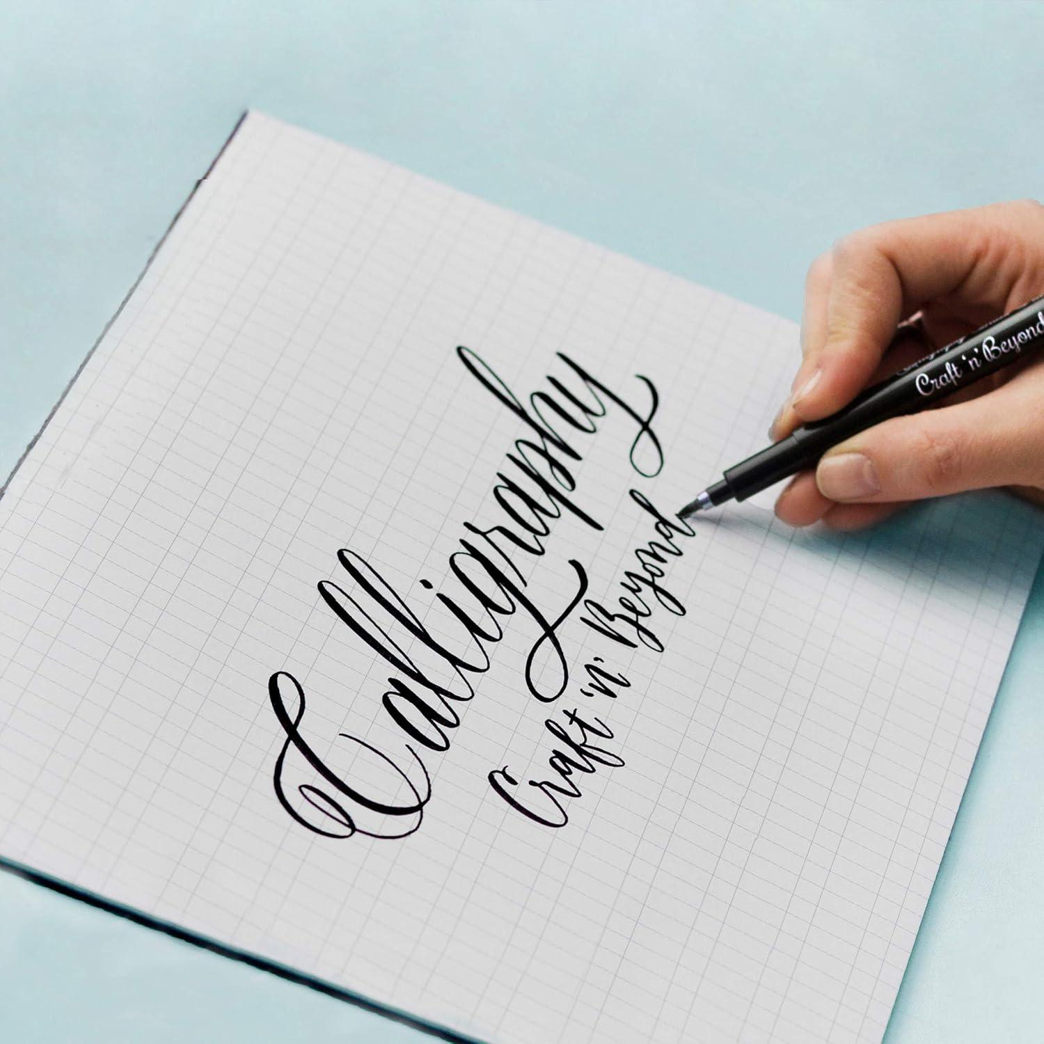 Paquete de 5 Marcadores de Pincel Craft 'n' Beyond - Caligrafía Negra