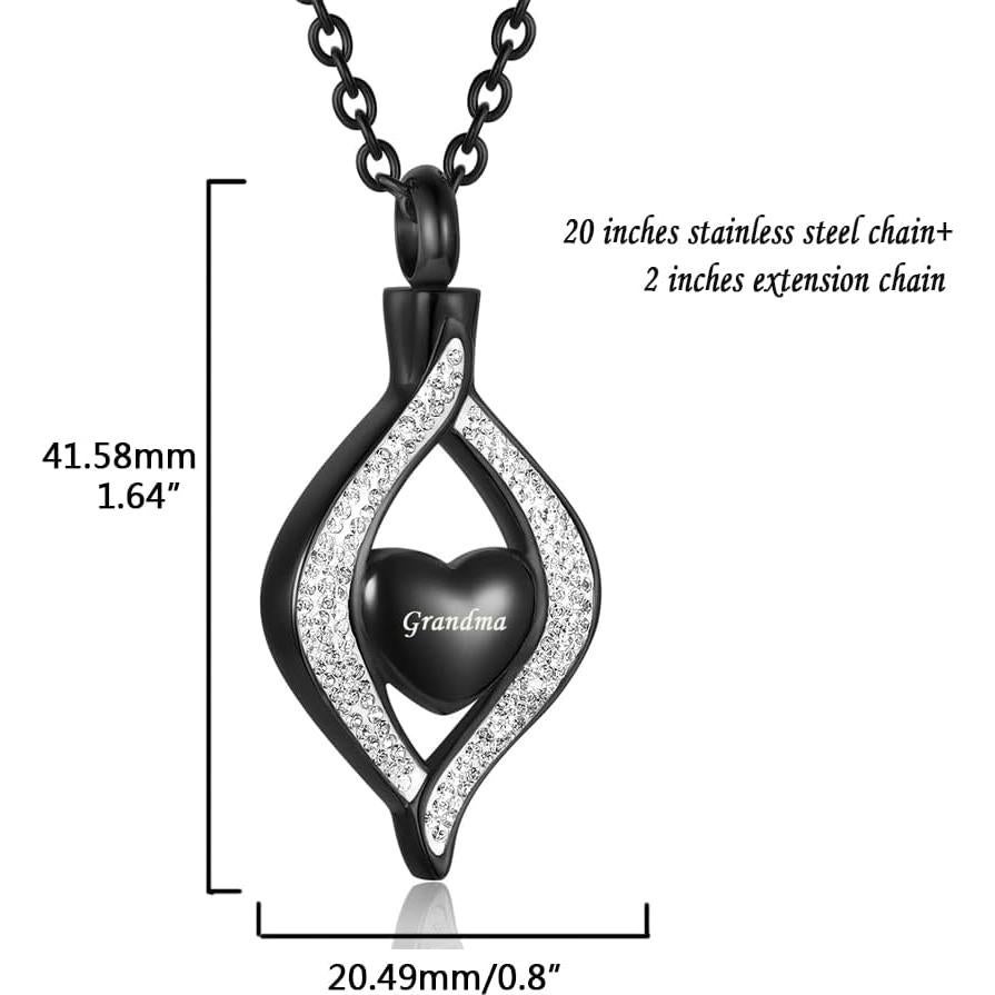 Collar de cremación dorado YQSLIN para cenizas - Urna lágrima