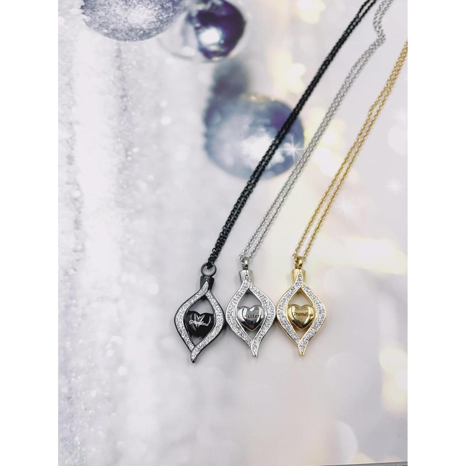 Collar de cremación dorado YQSLIN para cenizas - Urna lágrima