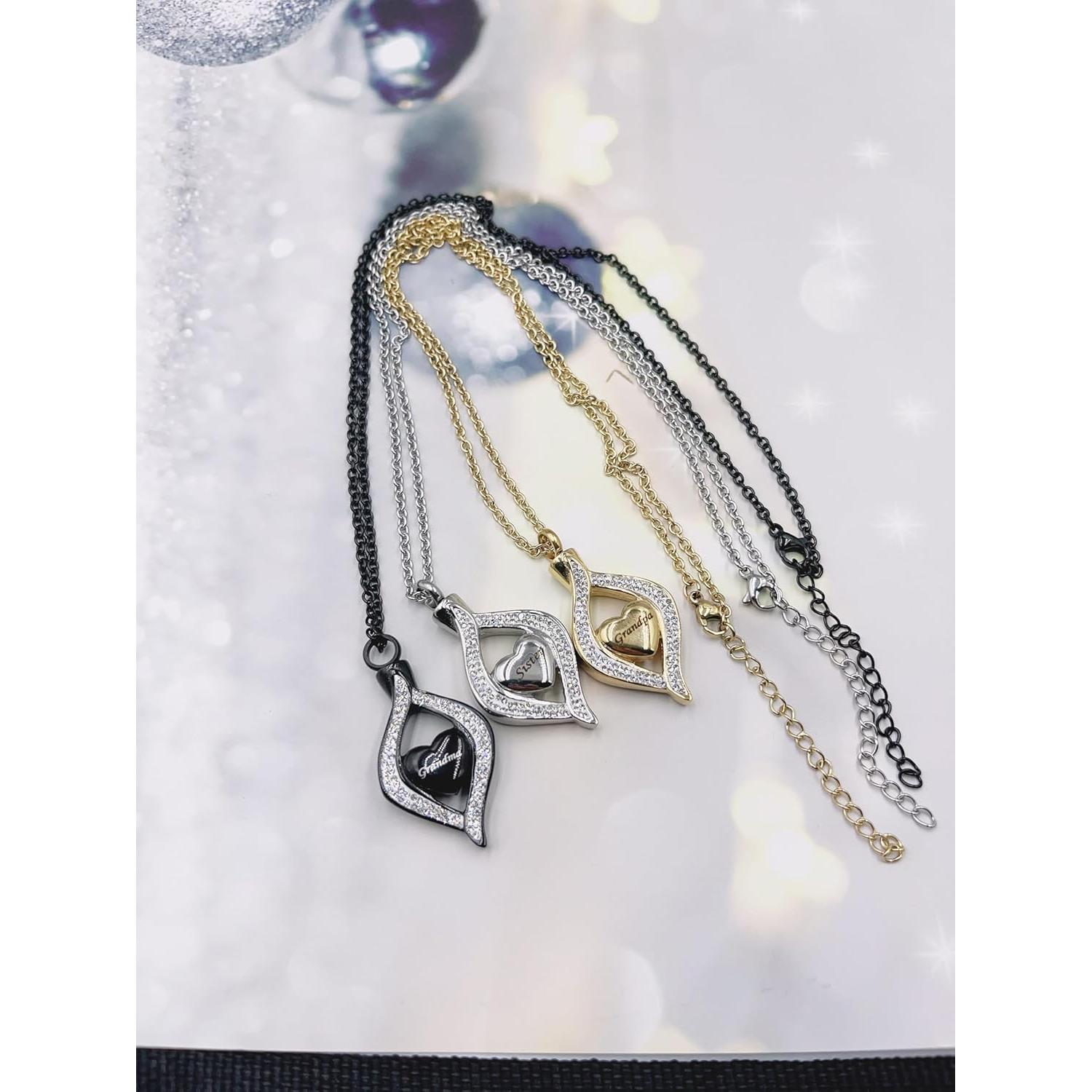 Collar de cremación dorado YQSLIN para cenizas - Urna lágrima