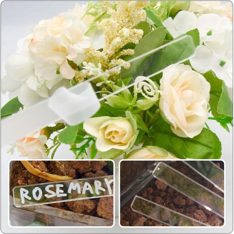 Garneck 72 Etiquetas de Acrílico para Jardín 12x1cm Transparentes