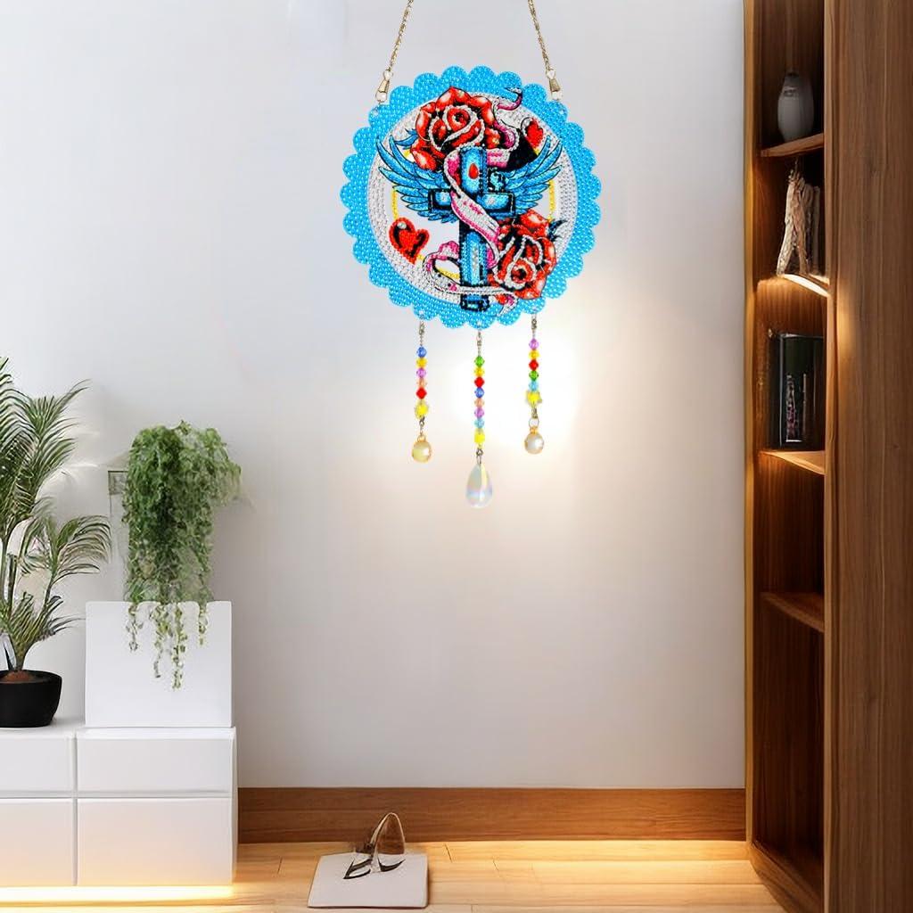 Kit de Pintura de Diamante 5D Jialeying Rosa Cruz 20x23cm