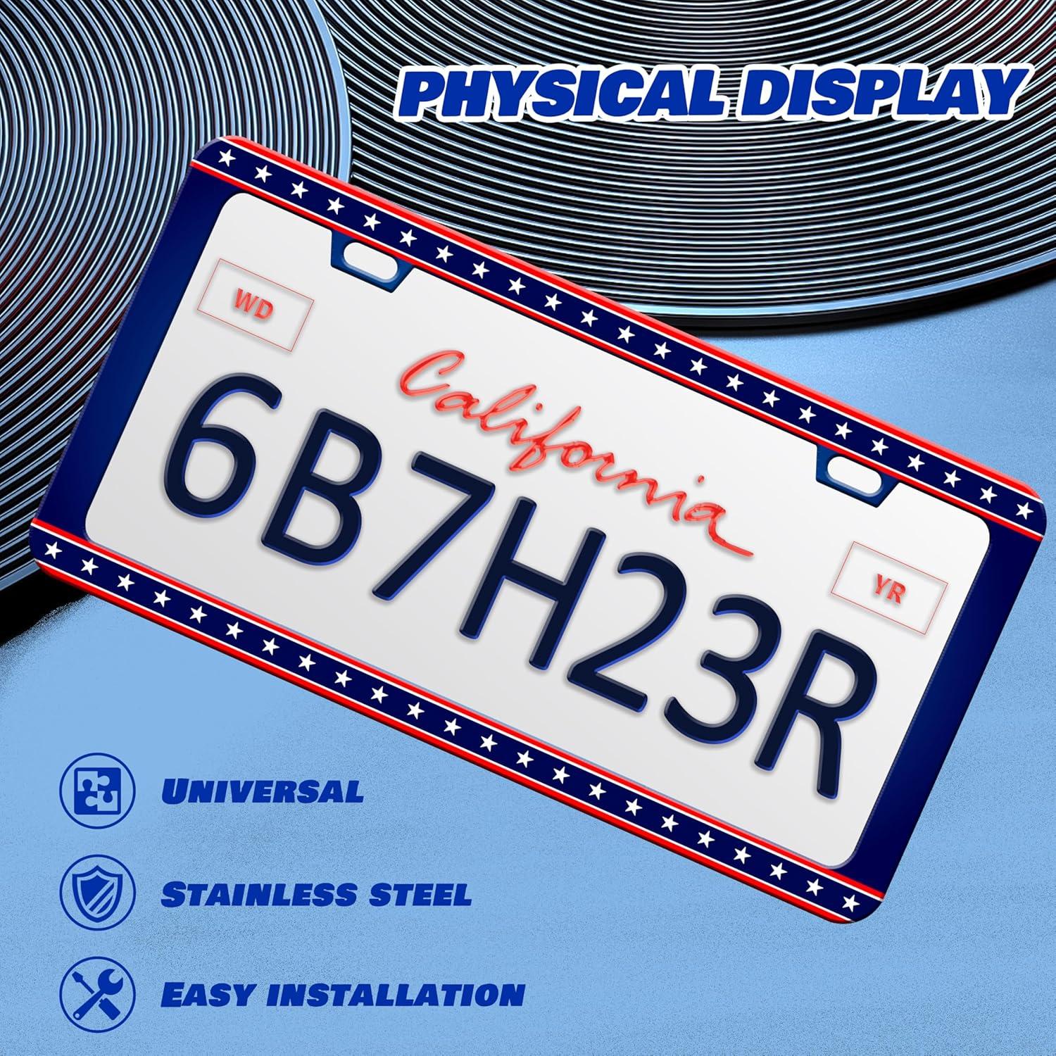 Marco de Placa de Licencia de Acero Inoxidable HOWKWAWY 30.48x15.24cm