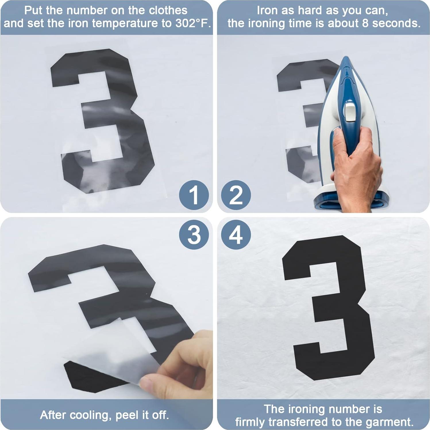 22 Piezas Números de Planchar en Hierro ArtCute 20.3 cm Negro