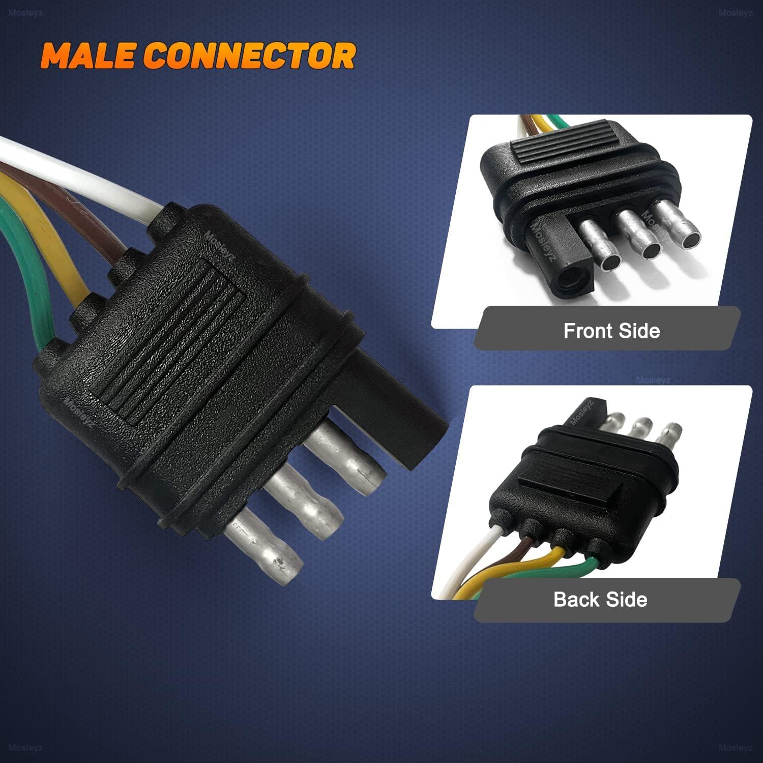 Extensión de Cable para Remolque Mosleyz 66 cm 4 Pines 18 AWG