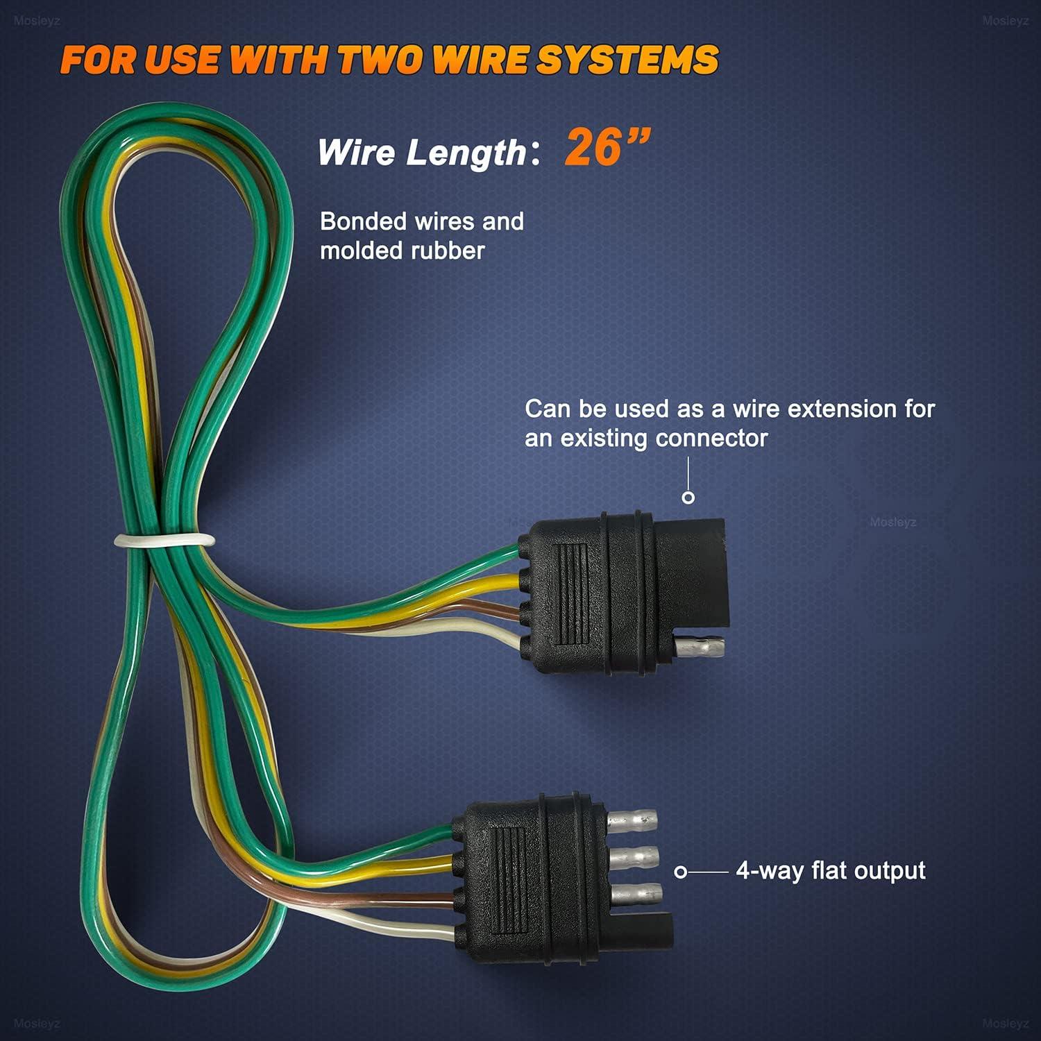 Extensión de Cable para Remolque Mosleyz 66 cm 4 Pines 18 AWG