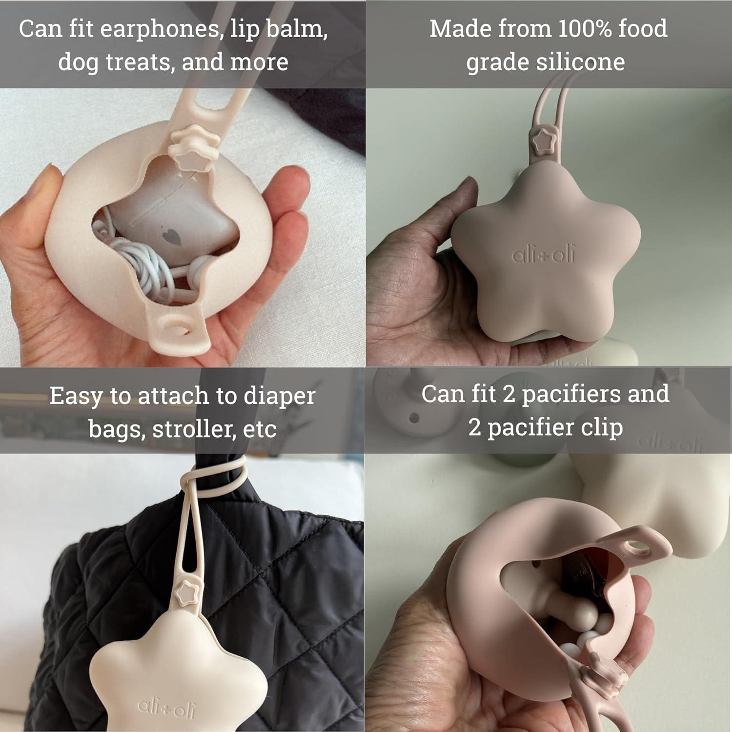 Estuche para Chupetes Ali+Oli Silicona Libre de BPA Rosa-Sand