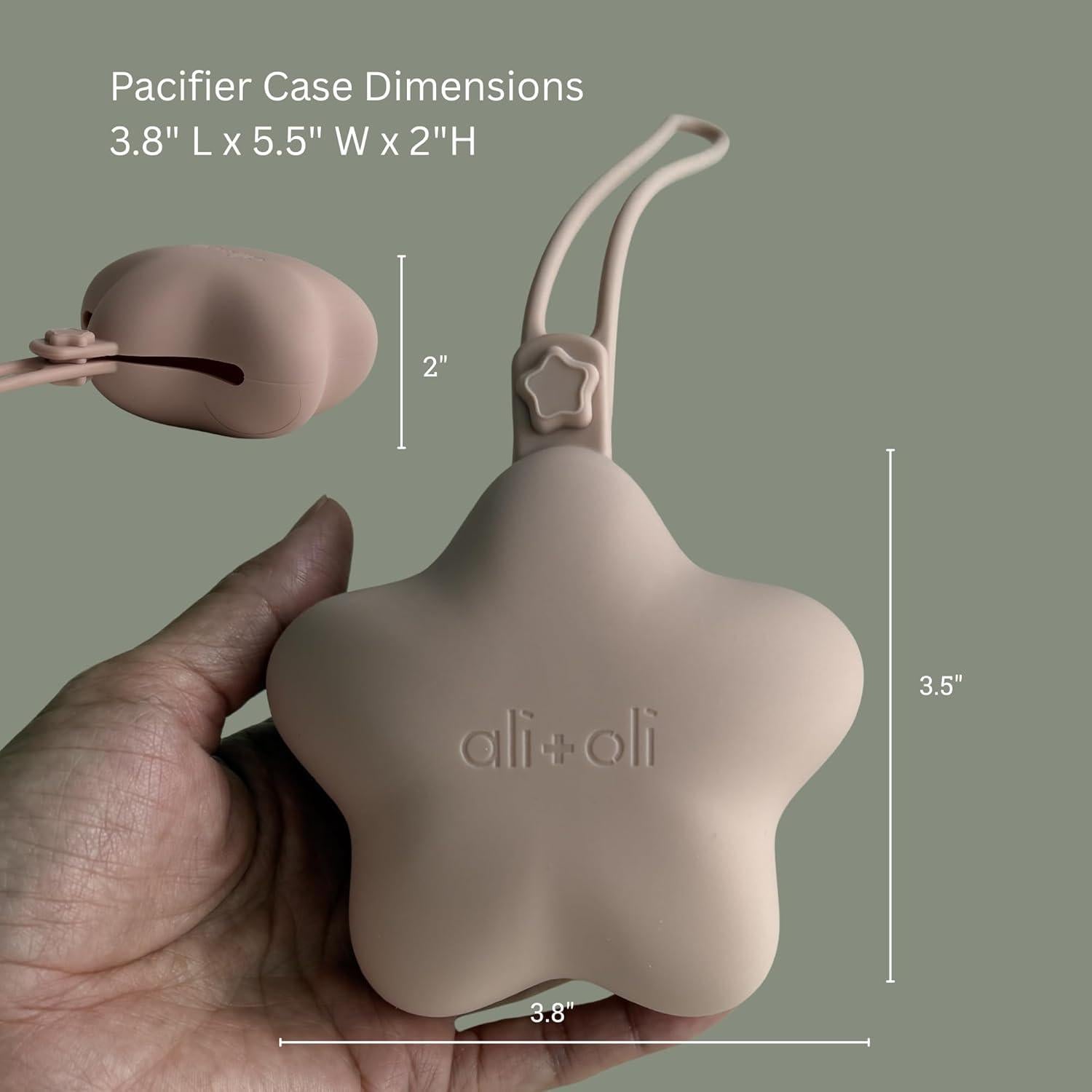 Estuche para Chupetes Ali+Oli Silicona Libre de BPA Rosa-Sand