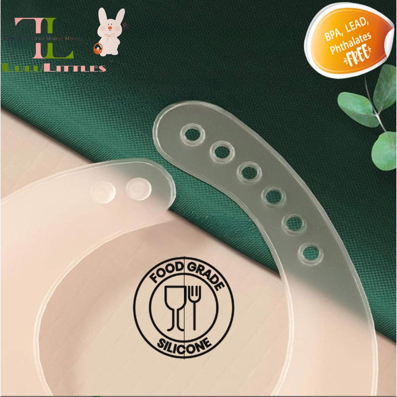 Babero de Silicona LuluLittles Oso Lindos Azul Cielo