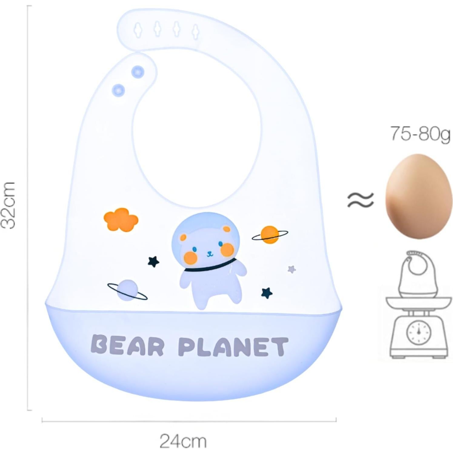 Babero de Silicona LuluLittles Oso Lindos Azul Cielo