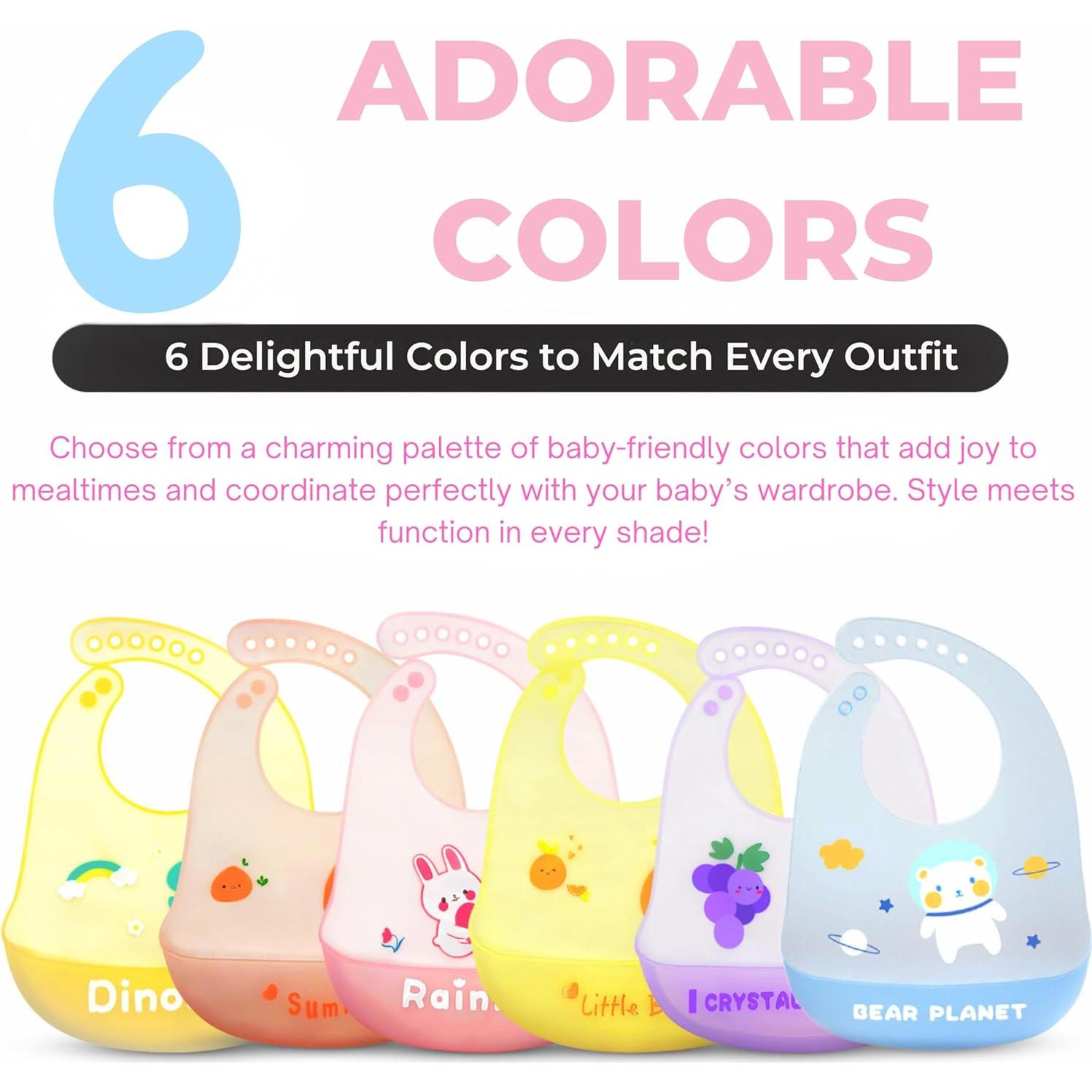 Babero de Silicona LuluLittles Oso Lindos Azul Cielo