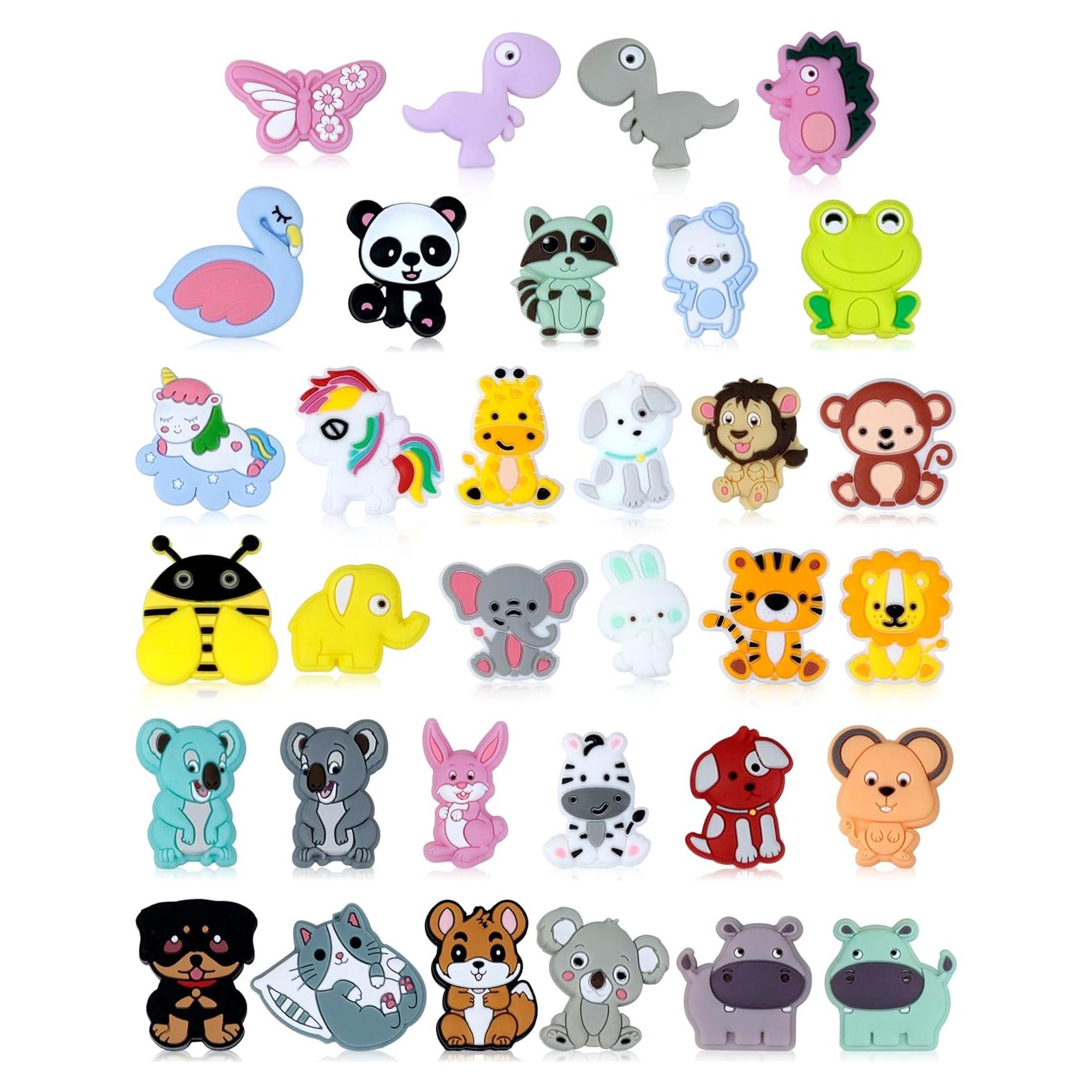 33PCS Cuentas Focales de Silicona FIVEIZERO - Animales DIY