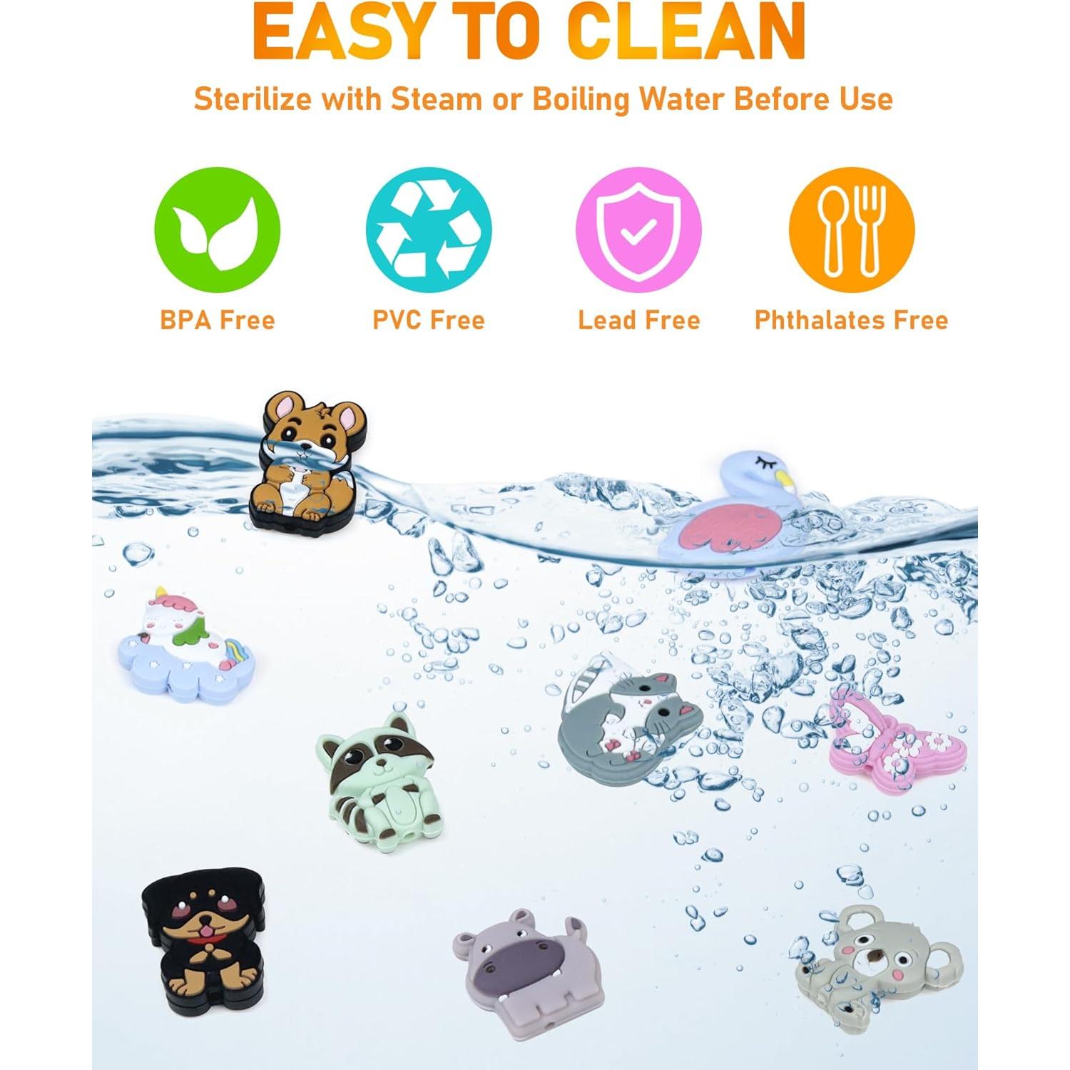 33PCS Cuentas Focales de Silicona FIVEIZERO - Animales DIY