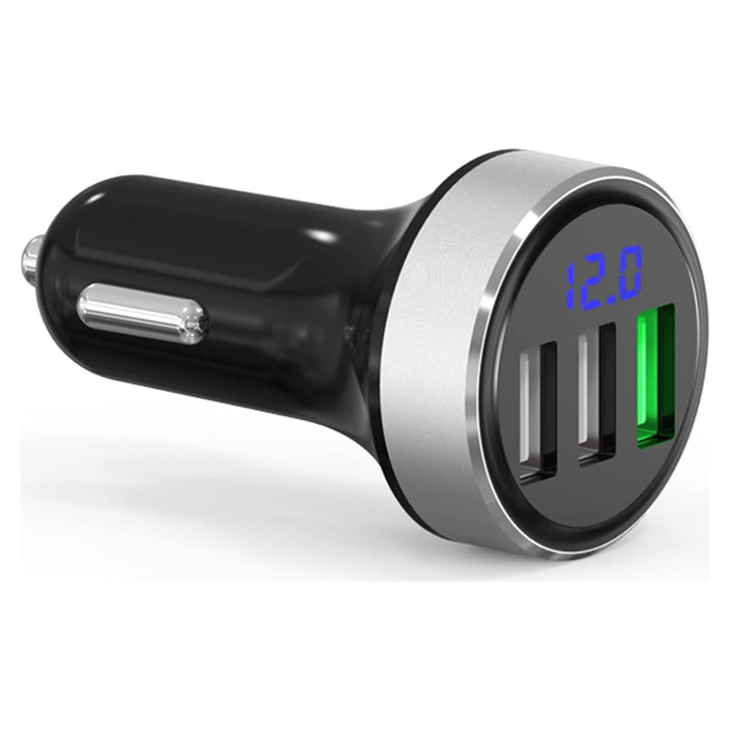 Cargador de Coche LIHAN 3 USB QC3.0 4.8A 12V/24V Plata