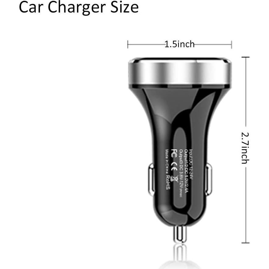 Cargador de Coche LIHAN 3 USB QC3.0 4.8A 12V/24V Plata