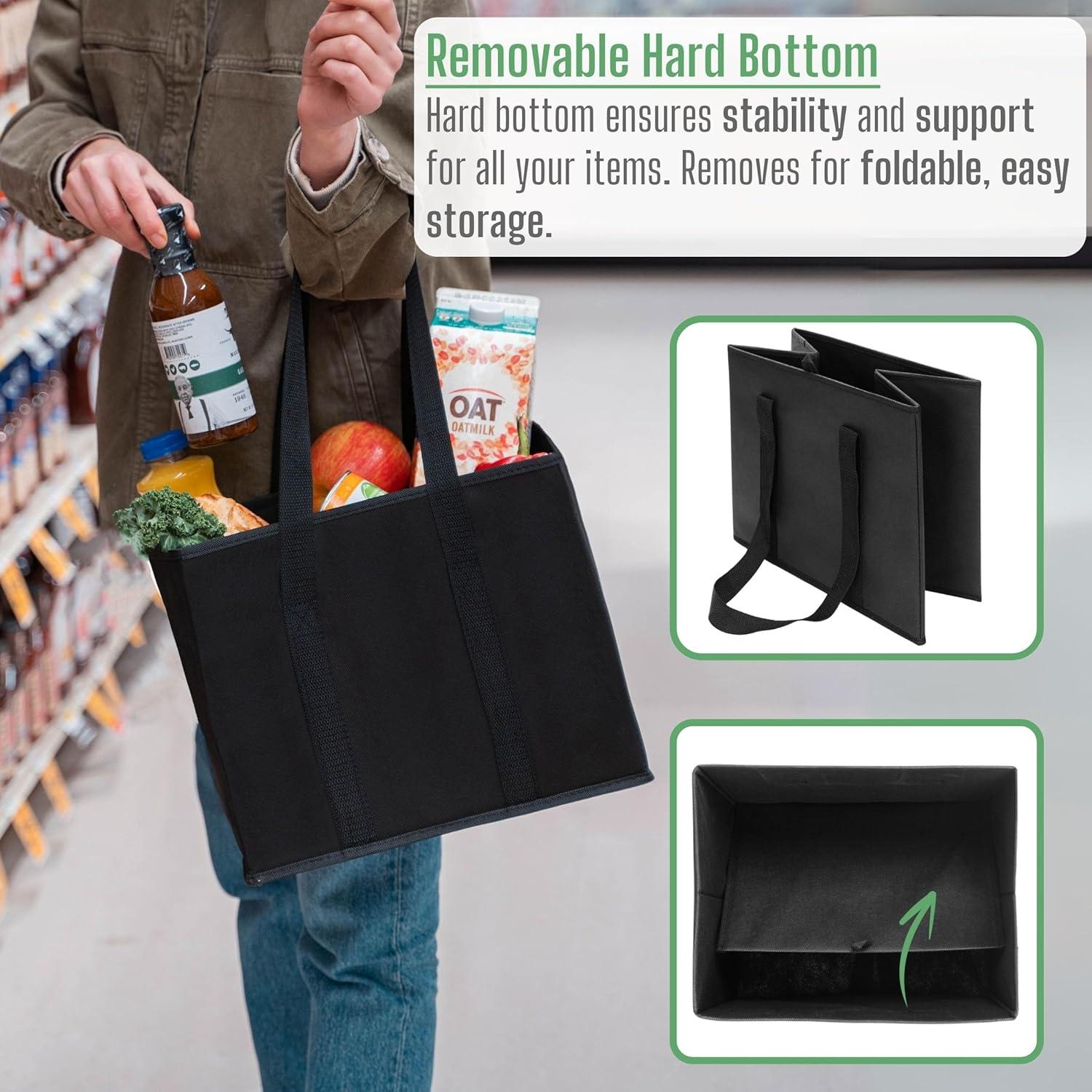 Bolsas de Compras Reutilizables VENO 3 Paquete 23.4L Negro