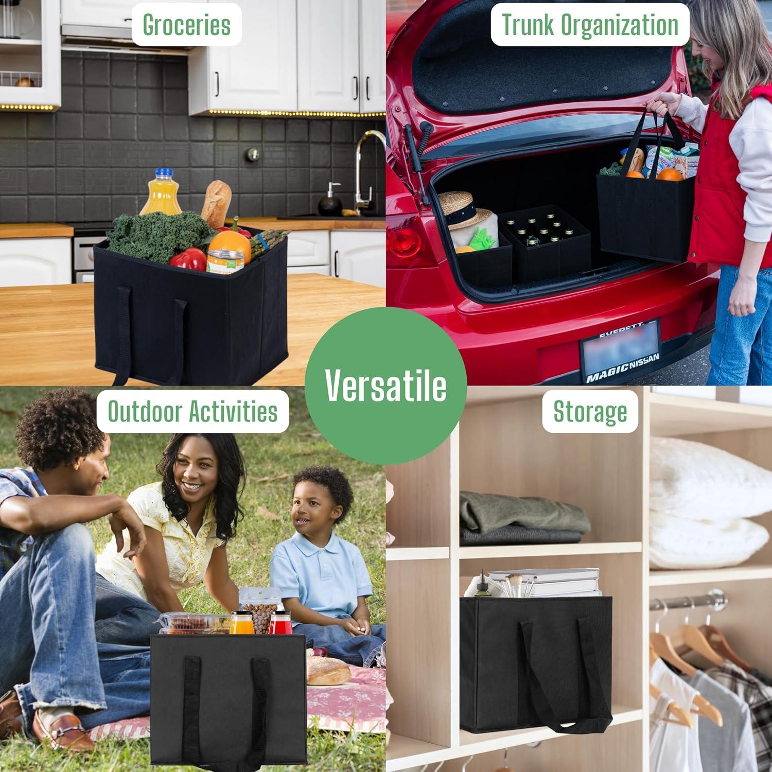 Bolsas de Compras Reutilizables VENO 3 Paquete 23.4L Negro