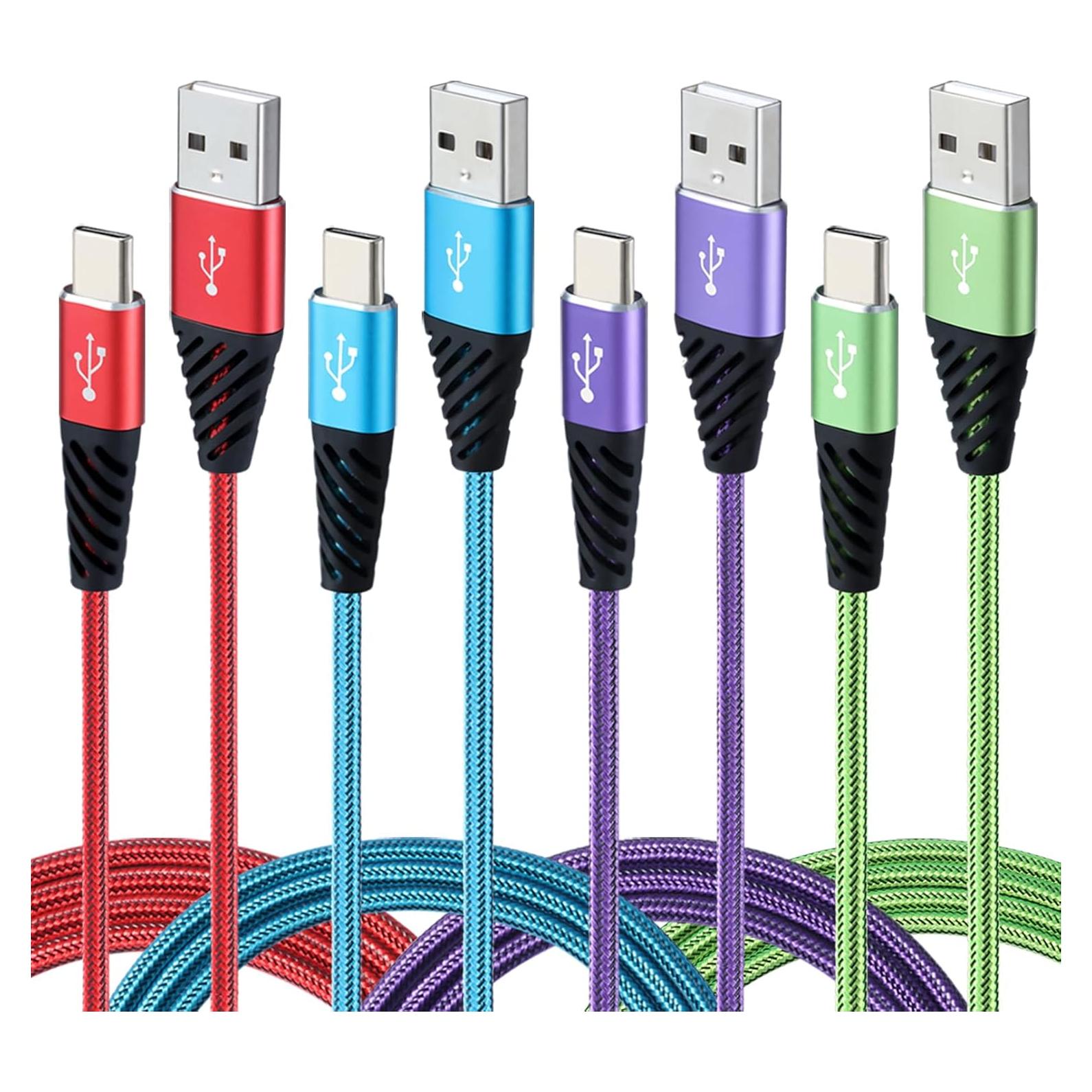Cable de Carga Rápida USB A a Tipo C Bynccea 10FT 4-Pack