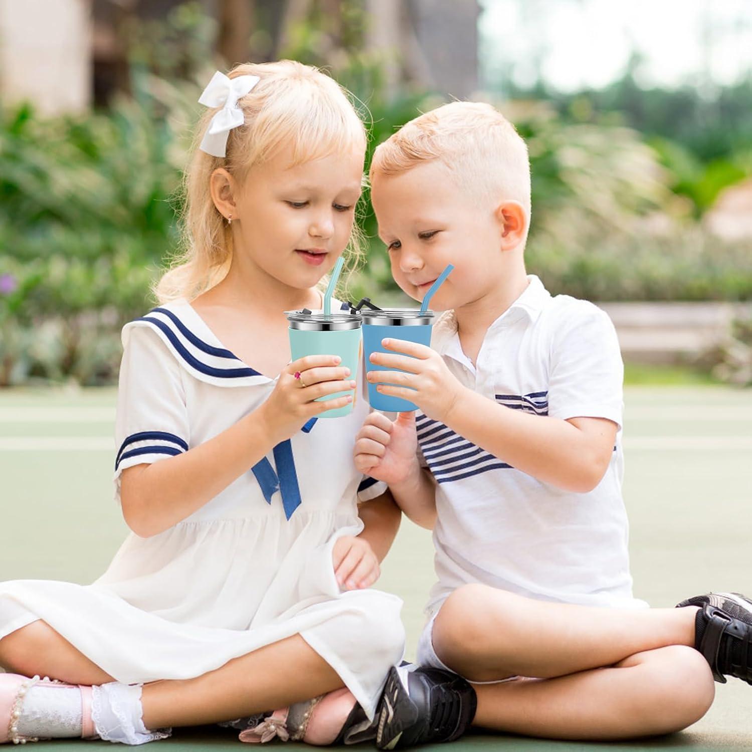 Tazas Sippy Vermida 12oz para Niños con Tapas a Prueba de Fugas