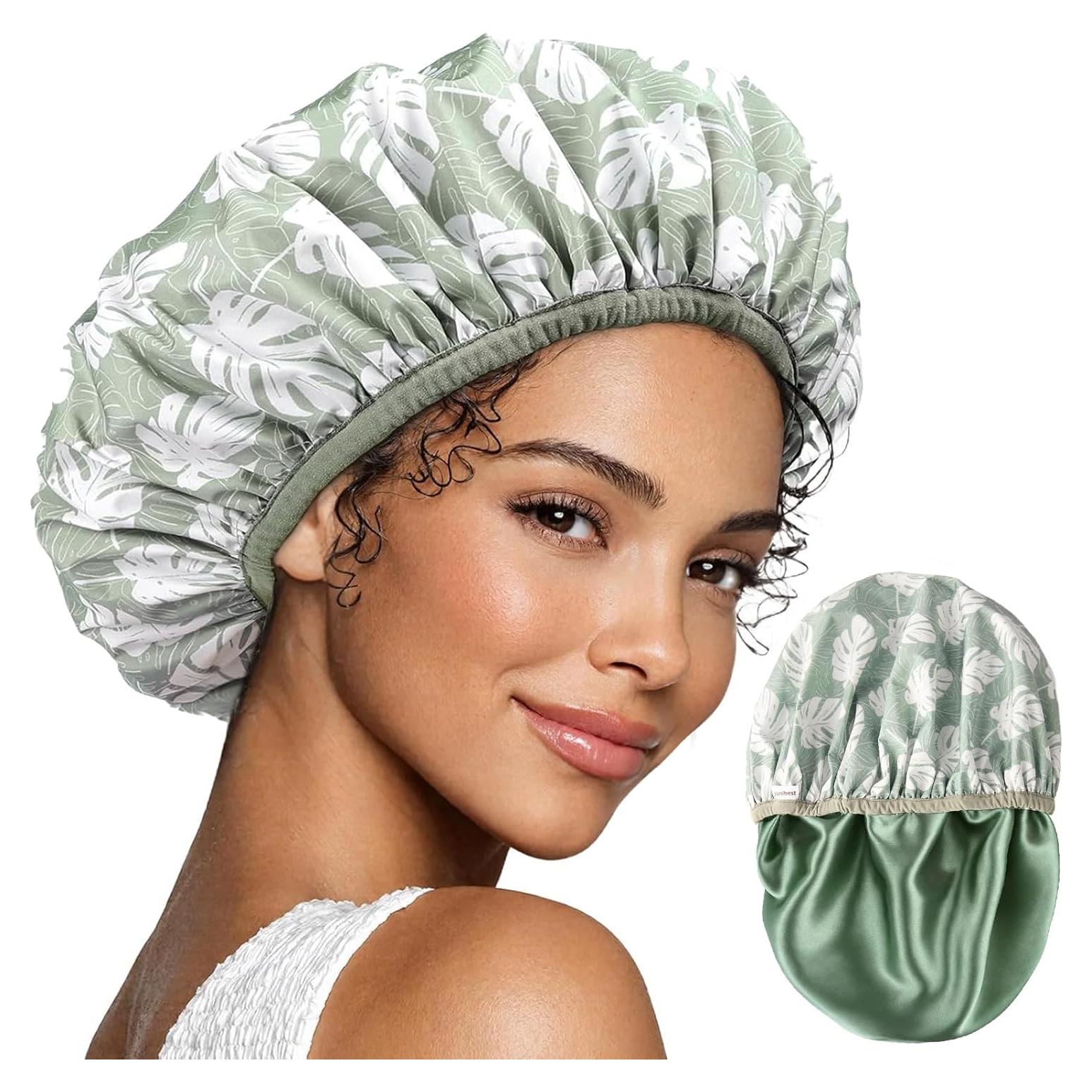 Gorro de Ducha Yanibest Verde Doble Capa Impermeable Reutilizable