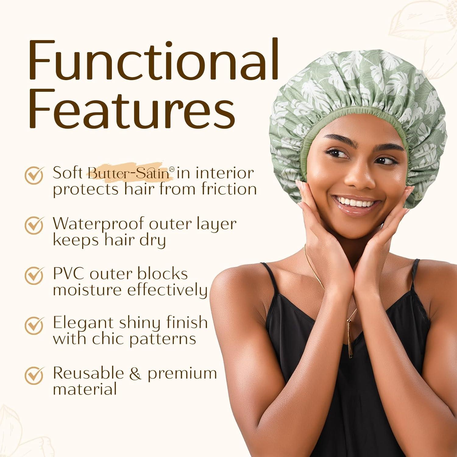 Gorro de Ducha Yanibest Verde Doble Capa Impermeable Reutilizable