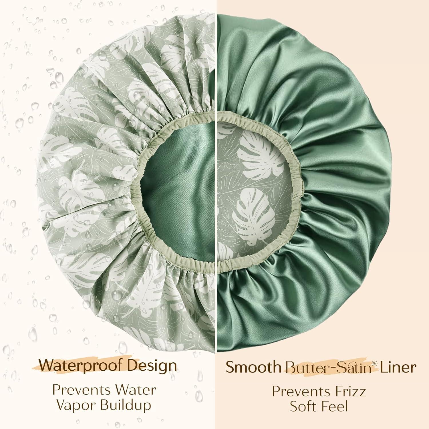 Gorro de Ducha Yanibest Verde Doble Capa Impermeable Reutilizable