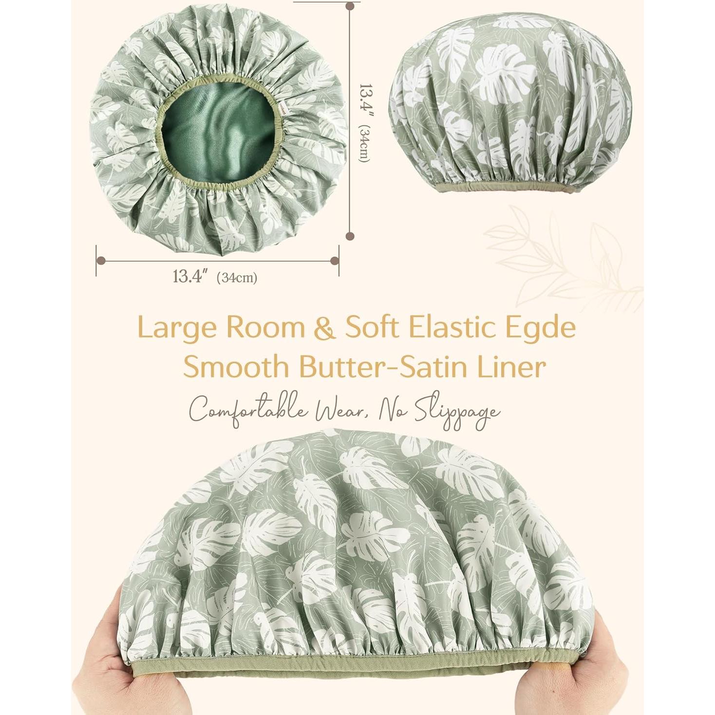 Gorro de Ducha Yanibest Verde Doble Capa Impermeable Reutilizable