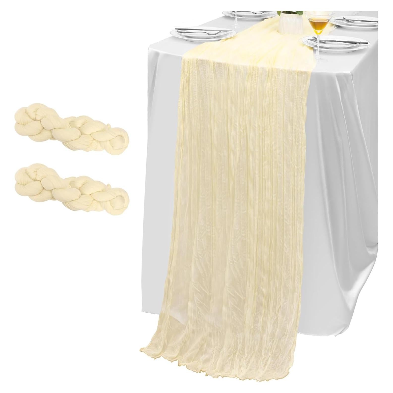 Paquete de 2 Caminos de Mesa de Gasa Beige 305x89 cm - mcgskl