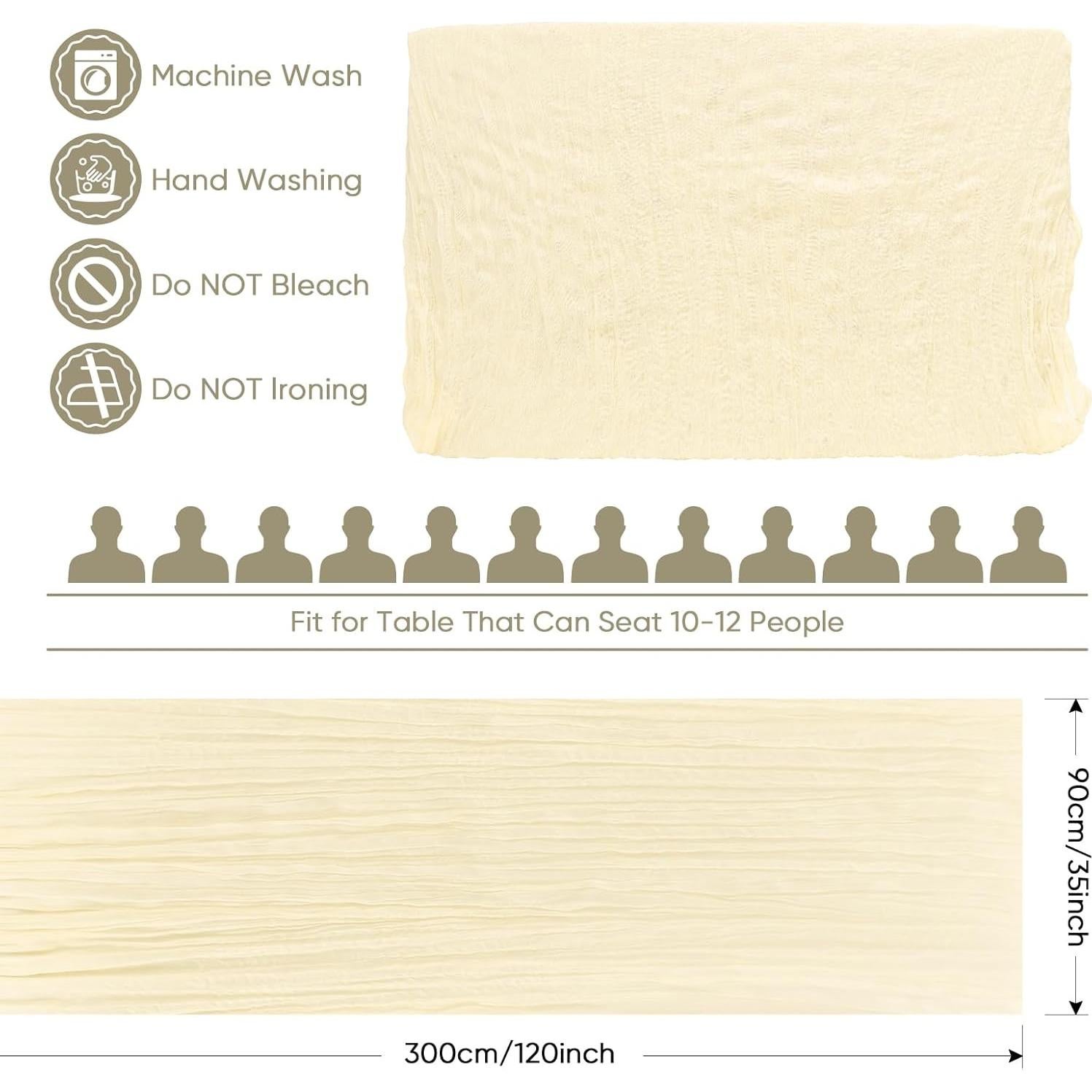 Paquete de 2 Caminos de Mesa de Gasa Beige 305x89 cm - mcgskl