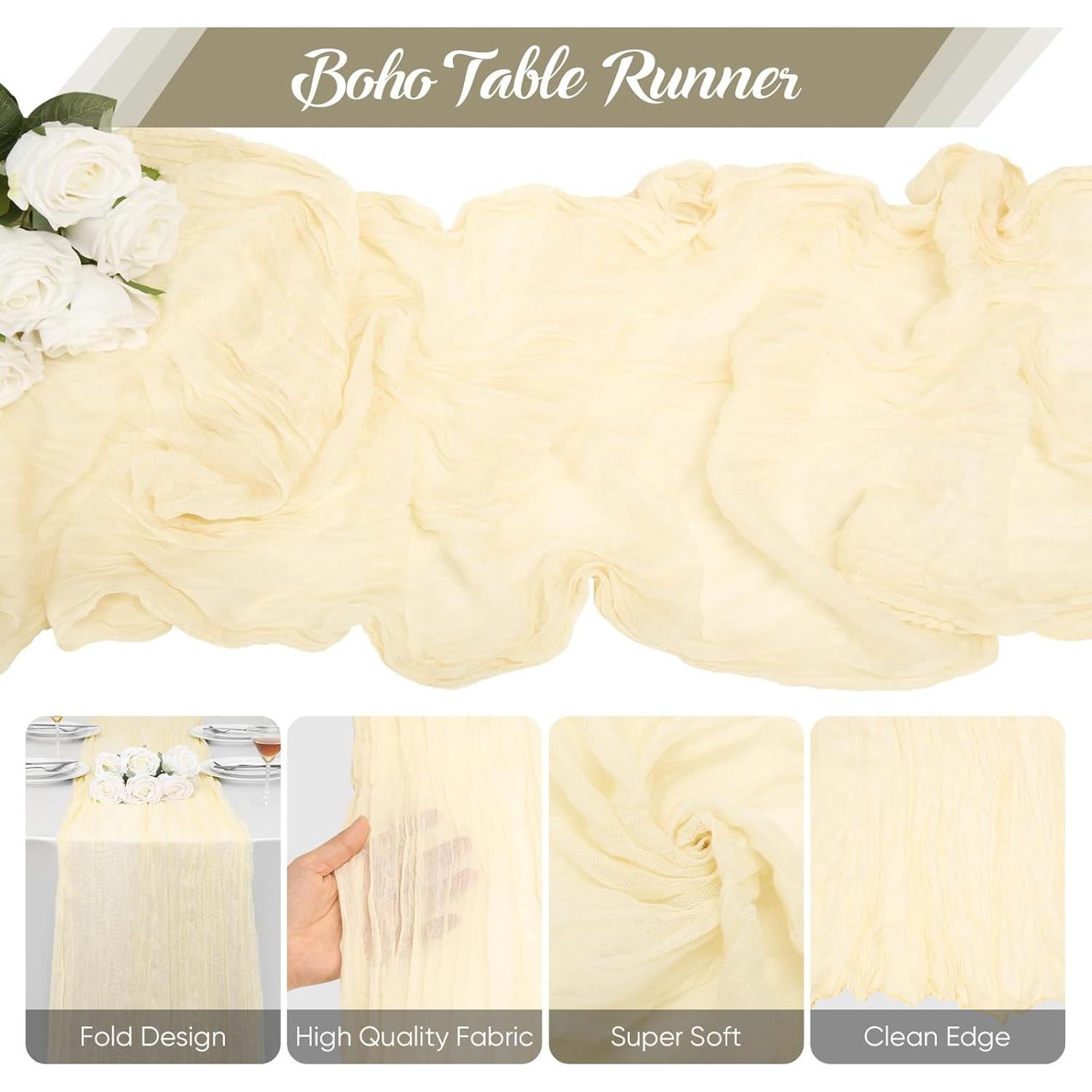 Paquete de 2 Caminos de Mesa de Gasa Beige 305x89 cm - mcgskl