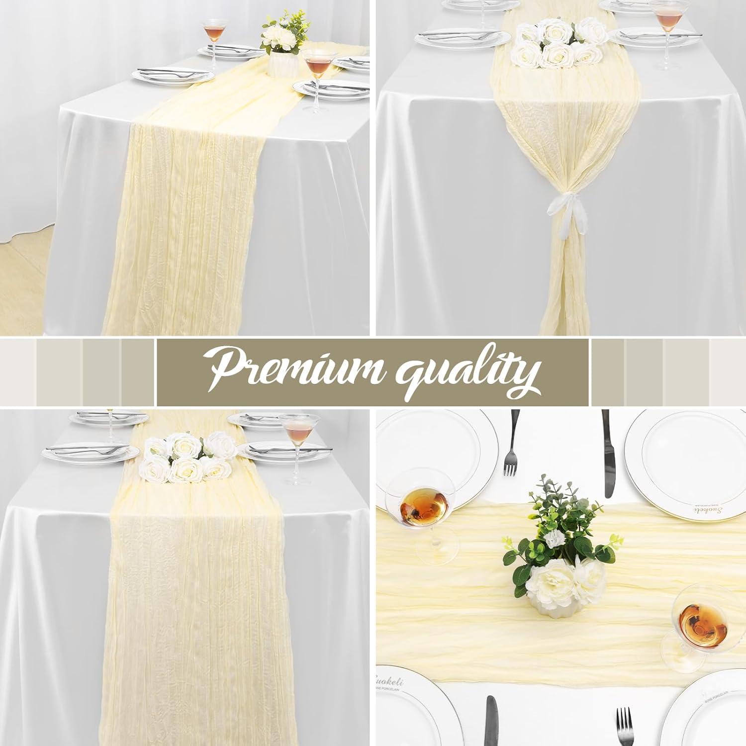 Paquete de 2 Caminos de Mesa de Gasa Beige 305x89 cm - mcgskl