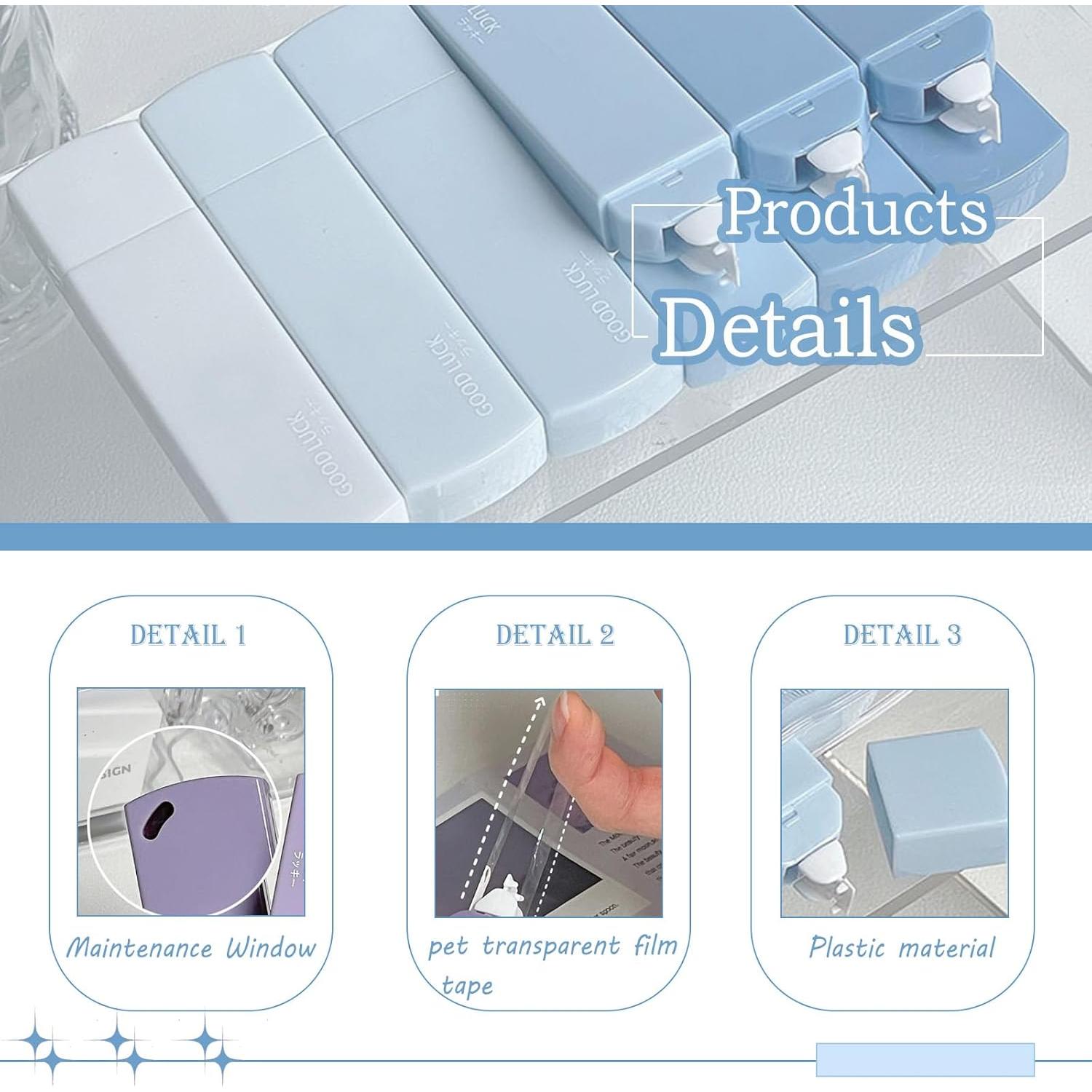 Cinta Correctora Huakaile 6 Pack Azul Gradiente 8.5x2.2cm