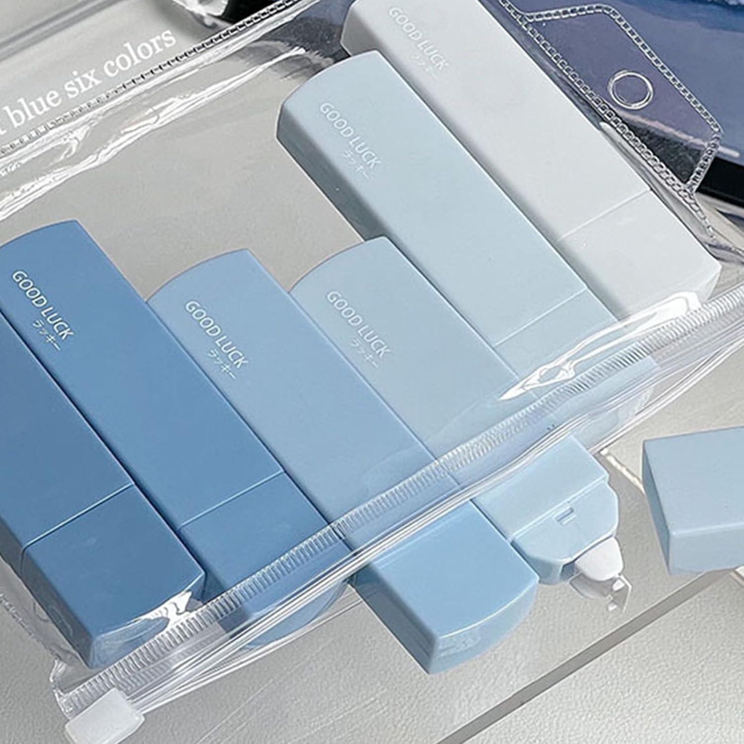 Cinta Correctora Huakaile 6 Pack Azul Gradiente 8.5x2.2cm