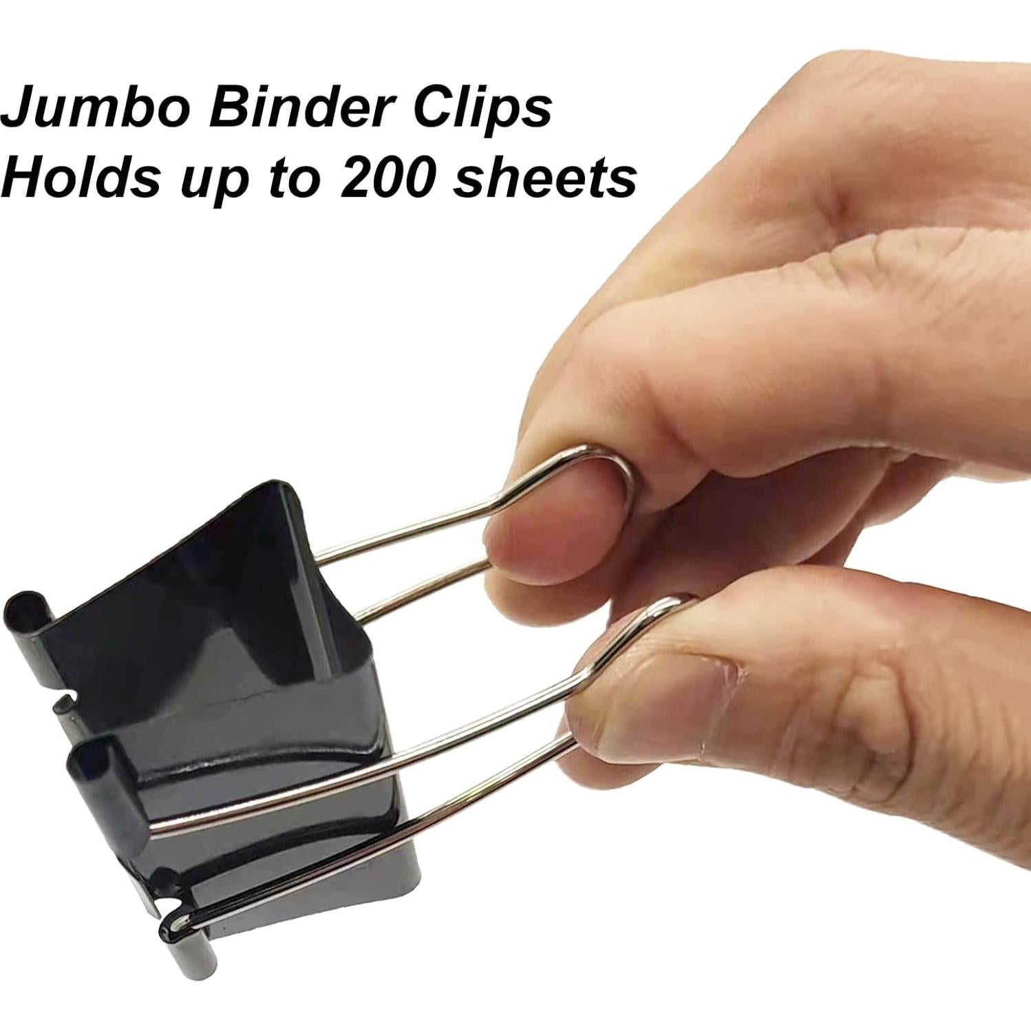 Clips de Carpeta Jumbo OWLKELA 48 Pcs 2.54 cm Negro