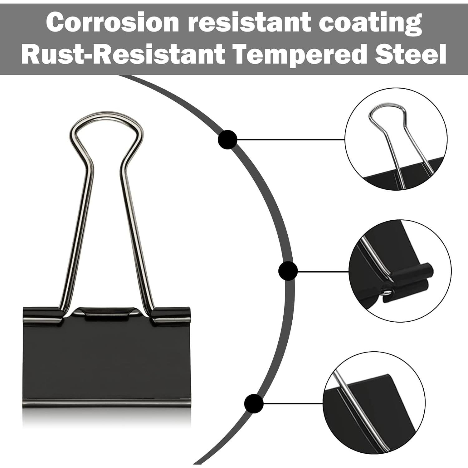 Clips de Carpeta Jumbo OWLKELA 48 Pcs 2.54 cm Negro