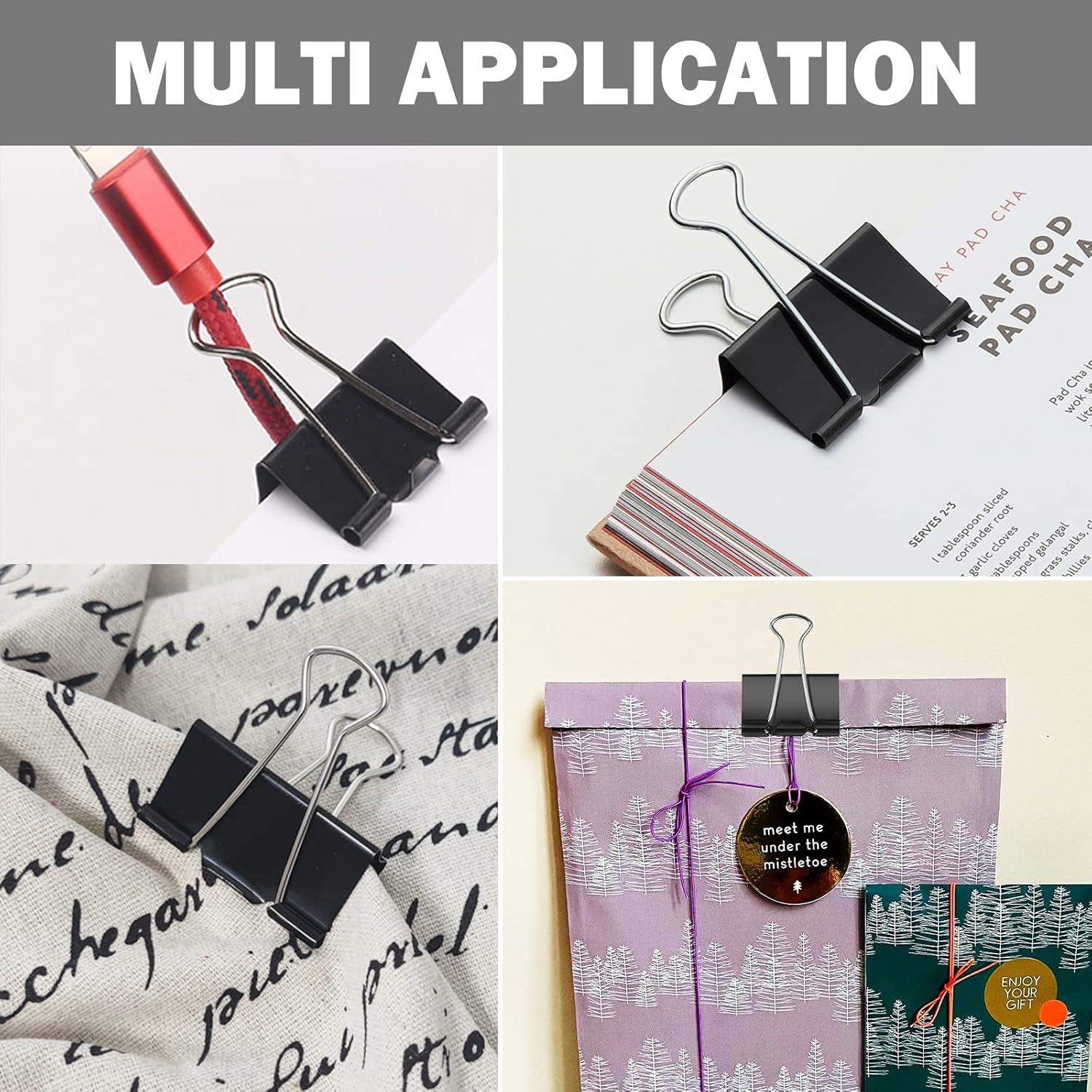 Clips de Carpeta Jumbo OWLKELA 48 Pcs 2.54 cm Negro