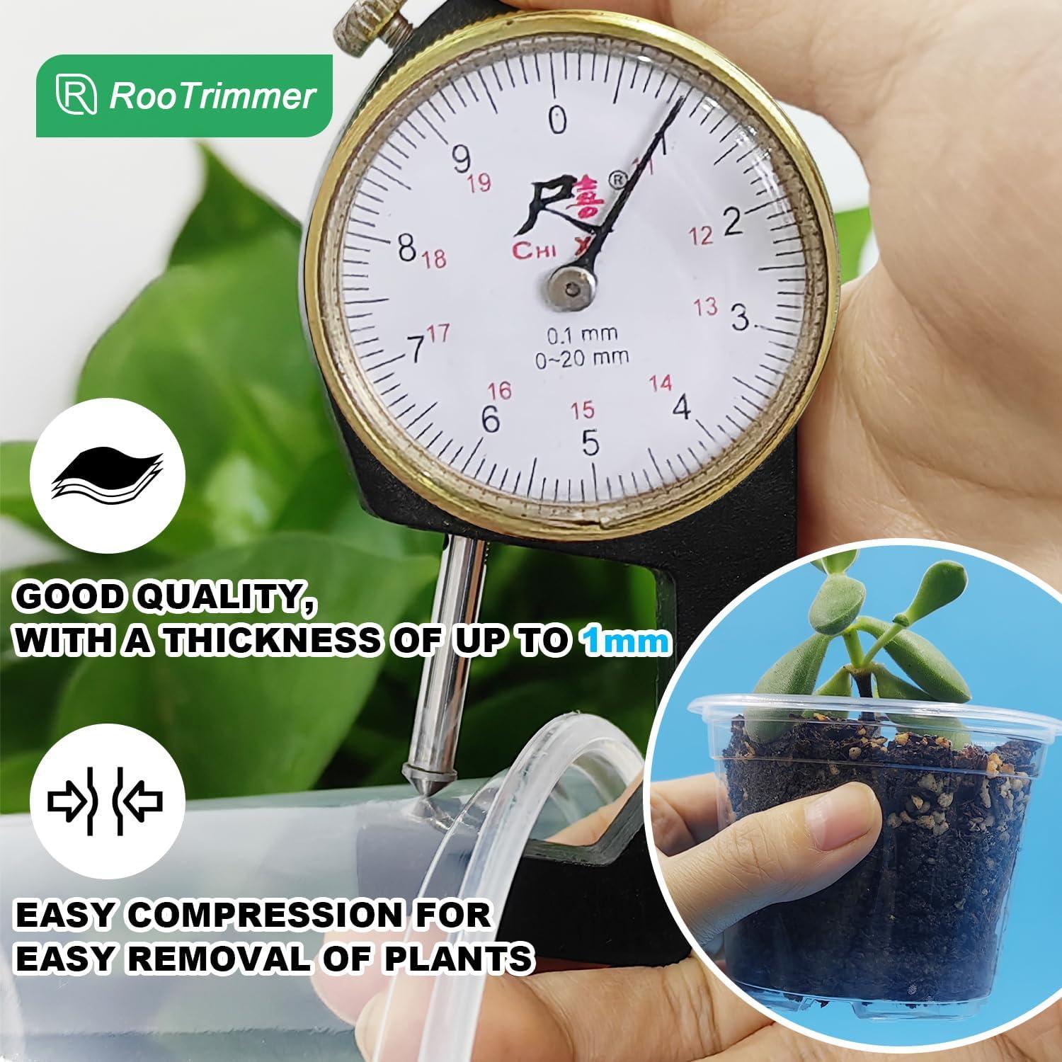 Paquete de 100 macetas transparentes 7 cm RooTrimmer con drenaje