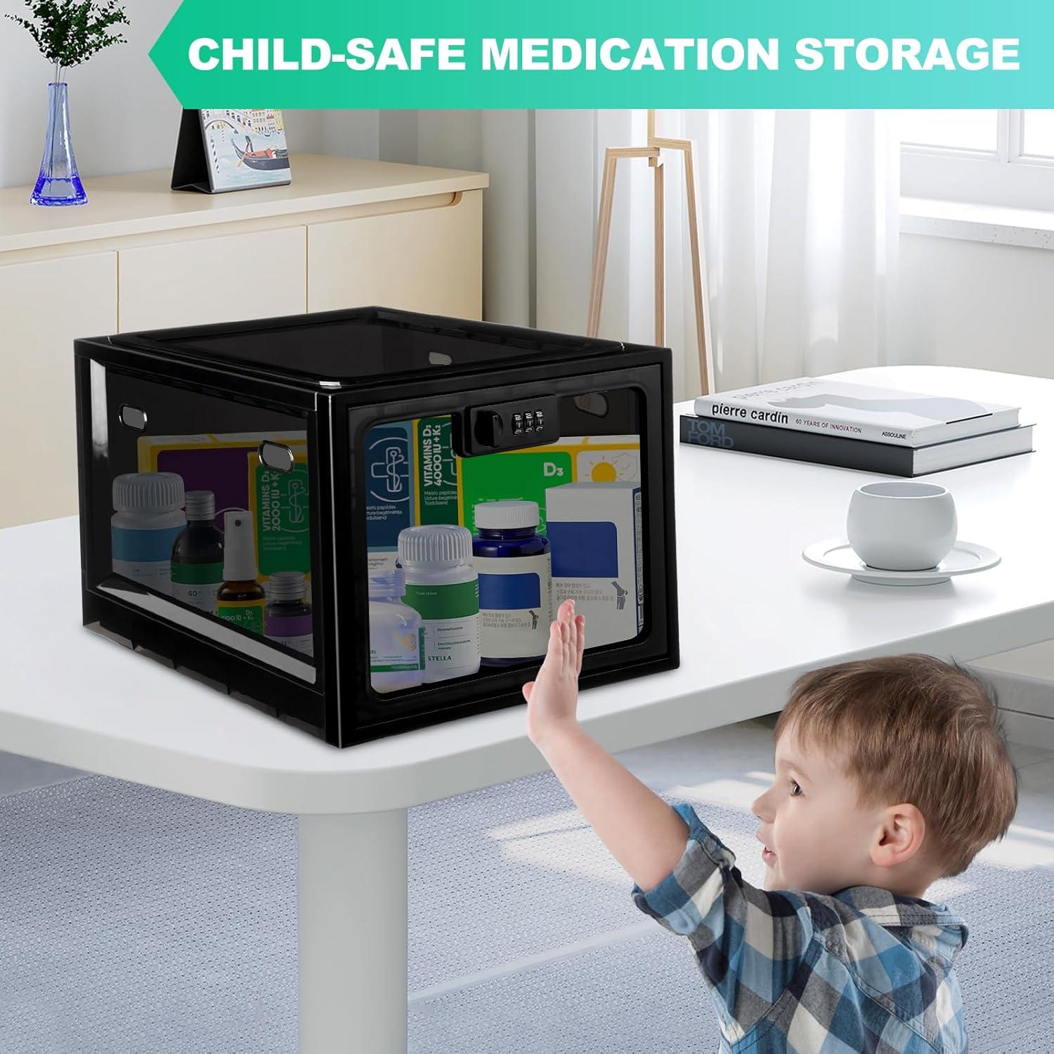 Caja de Seguridad para Medicamentos chefeggukk 12.6L Negra