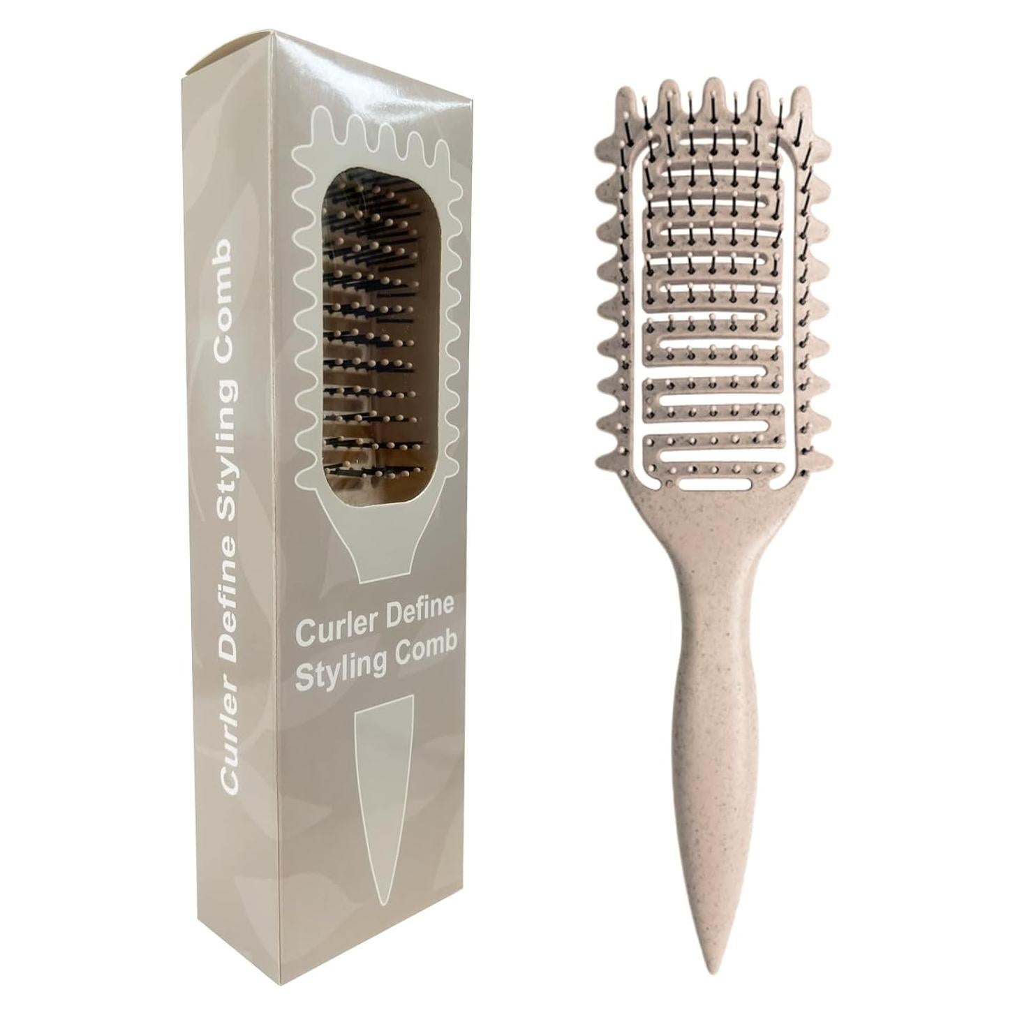 Cepillo Definidor de Rizos Azxewa Ventilado Beige 24.89x7.39cm